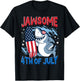 Jawsome 4th of July Outifts For Kids Boys Men Funny Shark T-Shirt - T-Shirt | Black