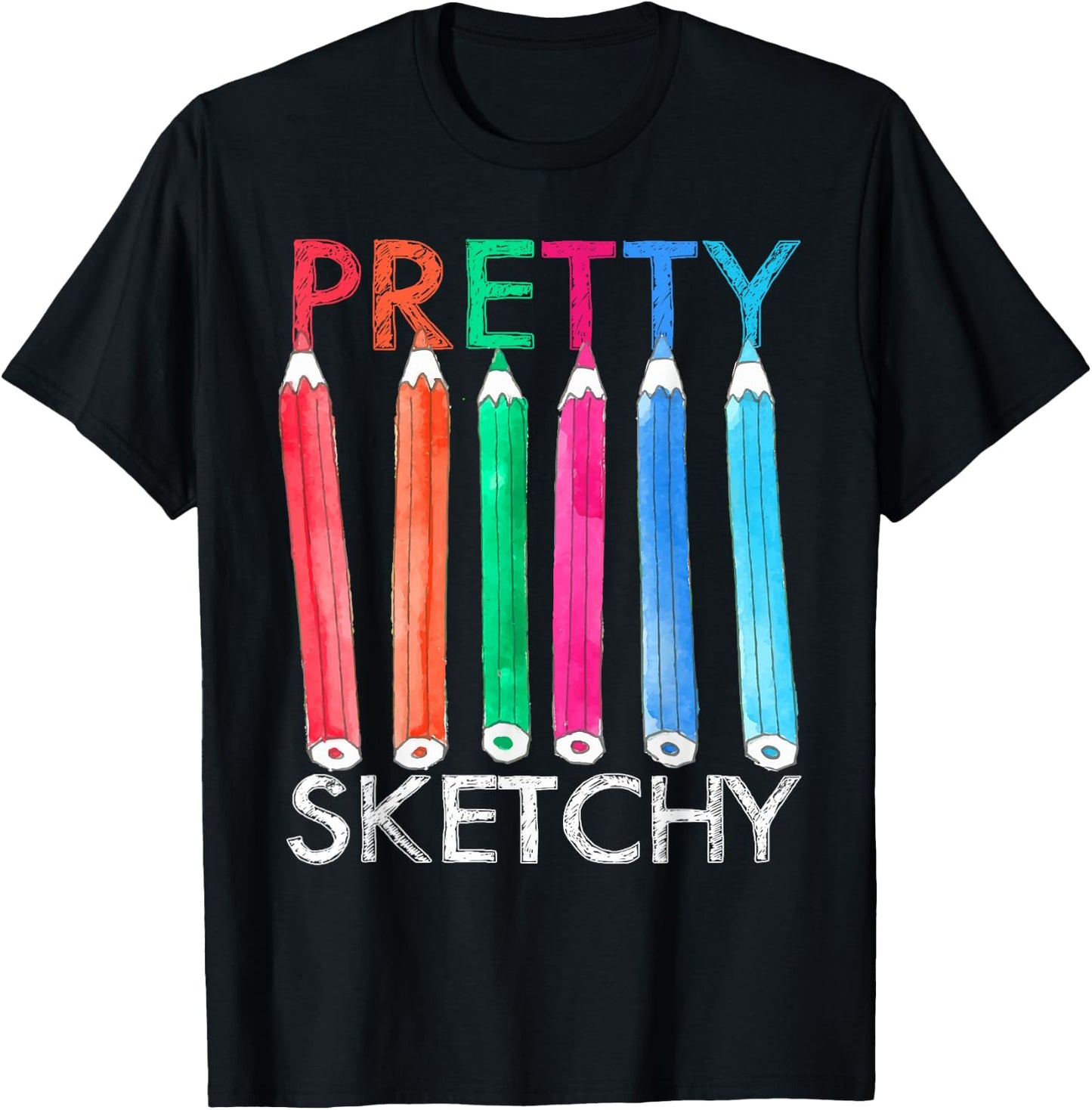 Funny Pretty Sketchy Art For Artistic Men Women Kids Artist T-Shirt - T-Shirt | Black