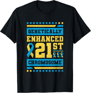 Genetically Enhanced 21st Chromosome, T21 Awareness T-Shirt - T-Shirt | Black