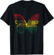Ghana Butterfly Vintage Africa Ghanese Flag Ghanese Pride T-Shirt - T-Shirt | Black