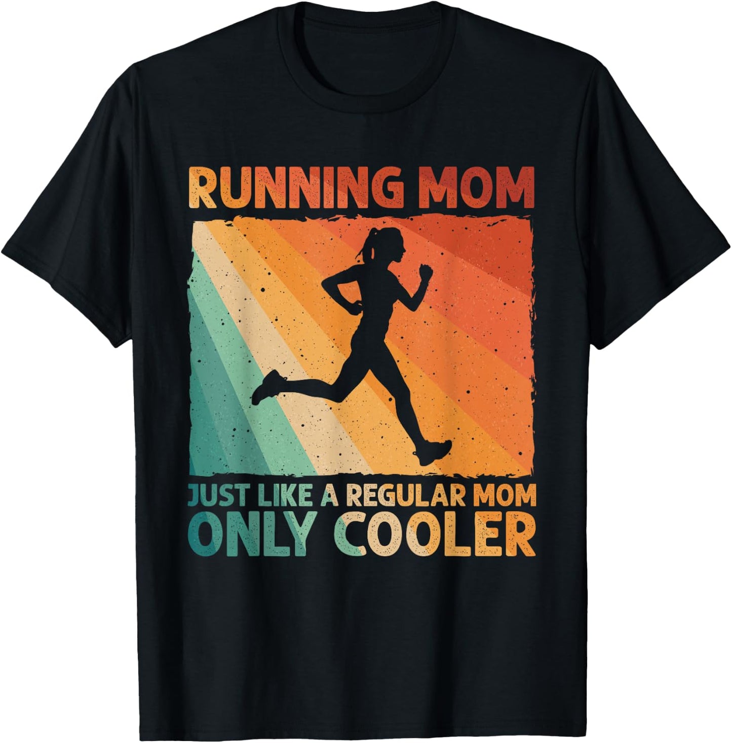 Funny Running Mom Marathoner Runner Coach Racing T-Shirt - T-Shirt | Black