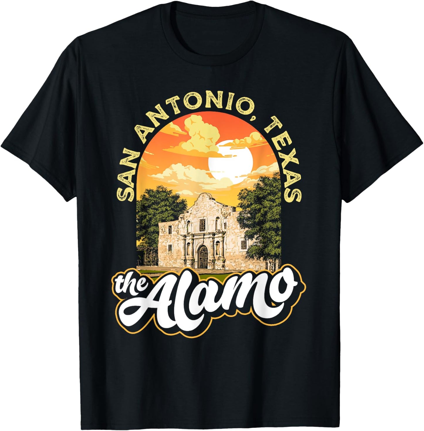 The Alamo San Antonio Texas Mission Vintage Retro Remember T-Shirt - T-Shirt | Black