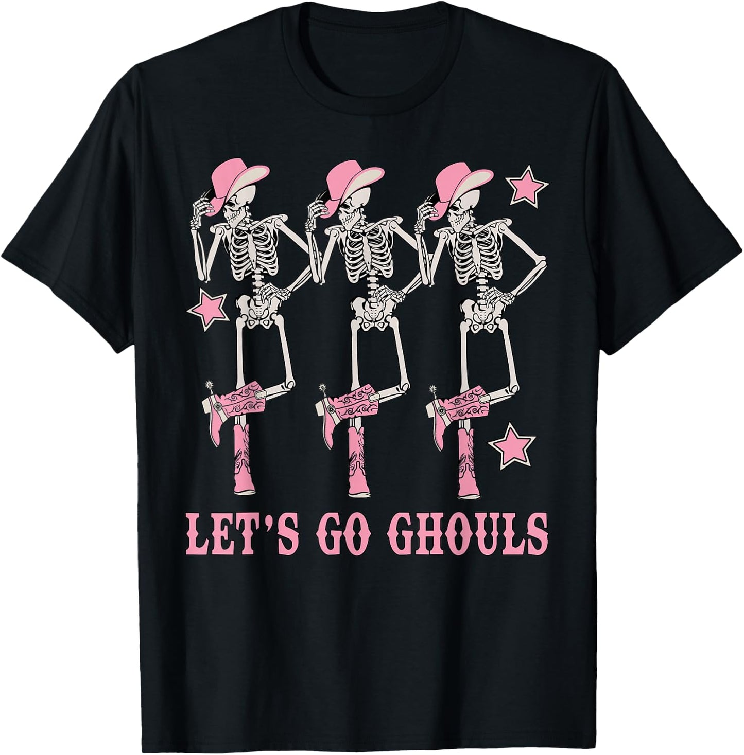 Let's Go Ghouls Western Skeletons Bachelorette Halloween T-Shirt - T-Shirt | Black