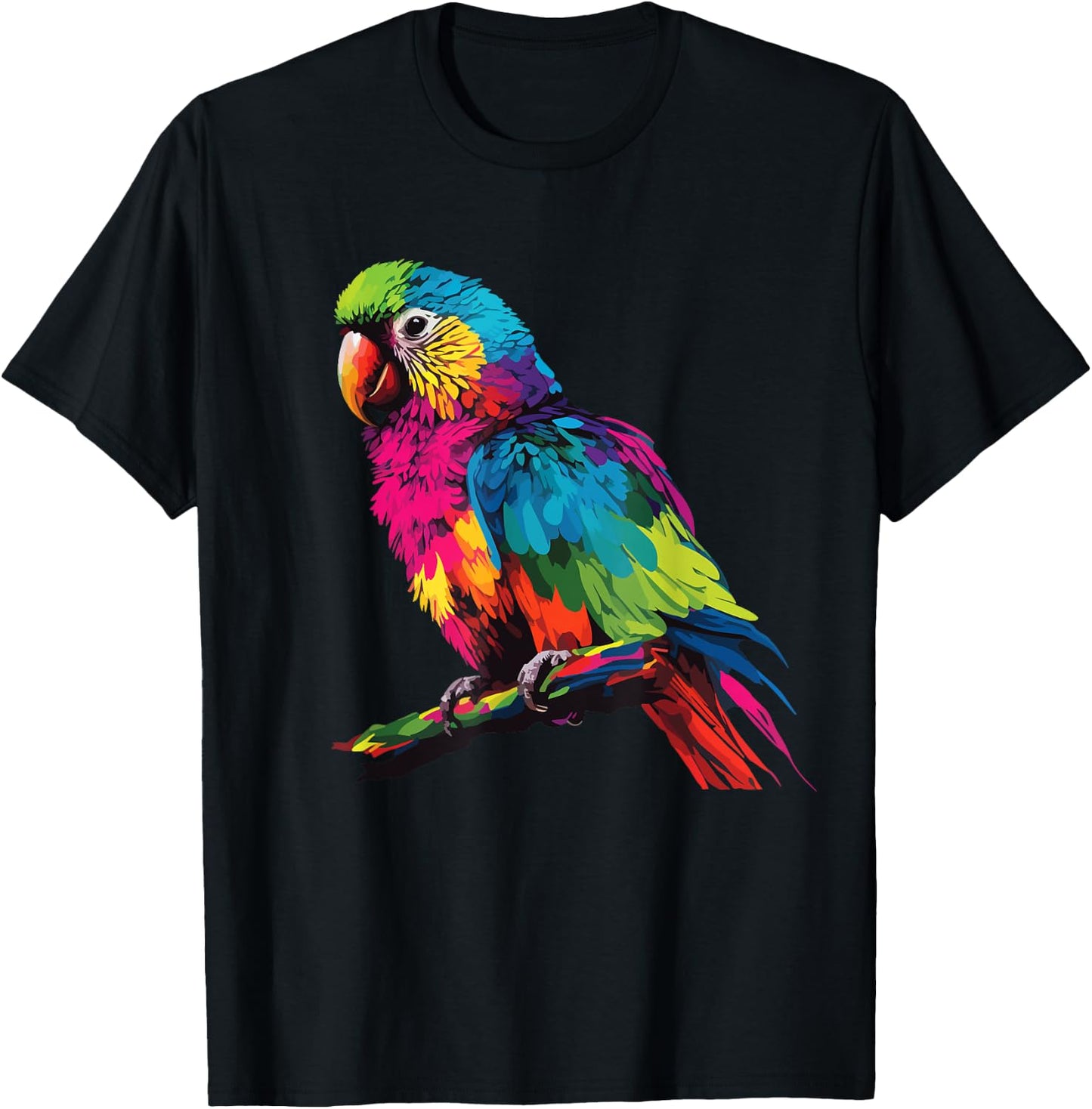 colorful scarlet Macaw parrot bird for lover Birdwatching T-Shirt - T-Shirt | Black