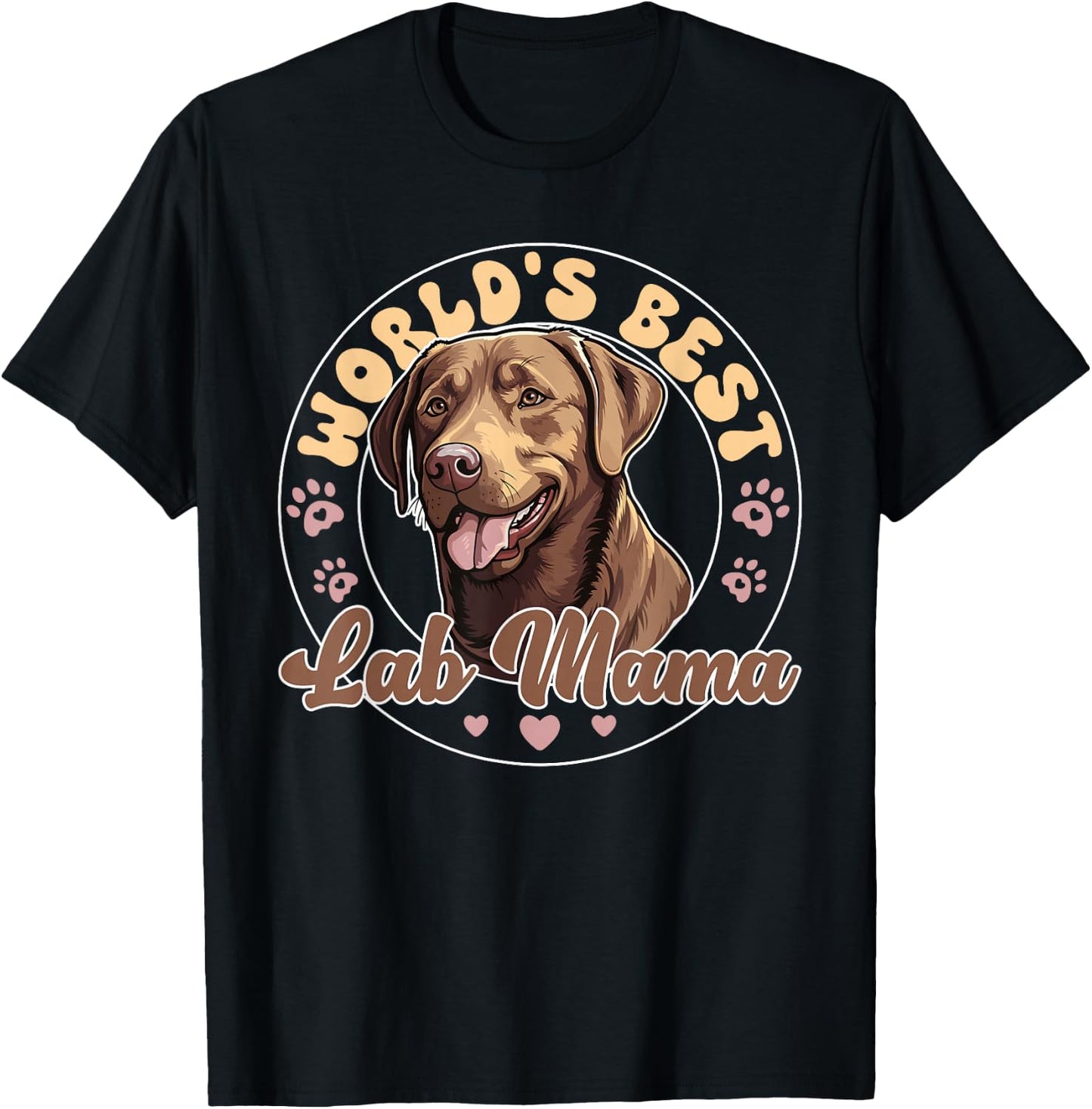 Labrador Retirever Groovy World's Best Chocolate Lab Mum T-Shirt - T-Shirt | Black