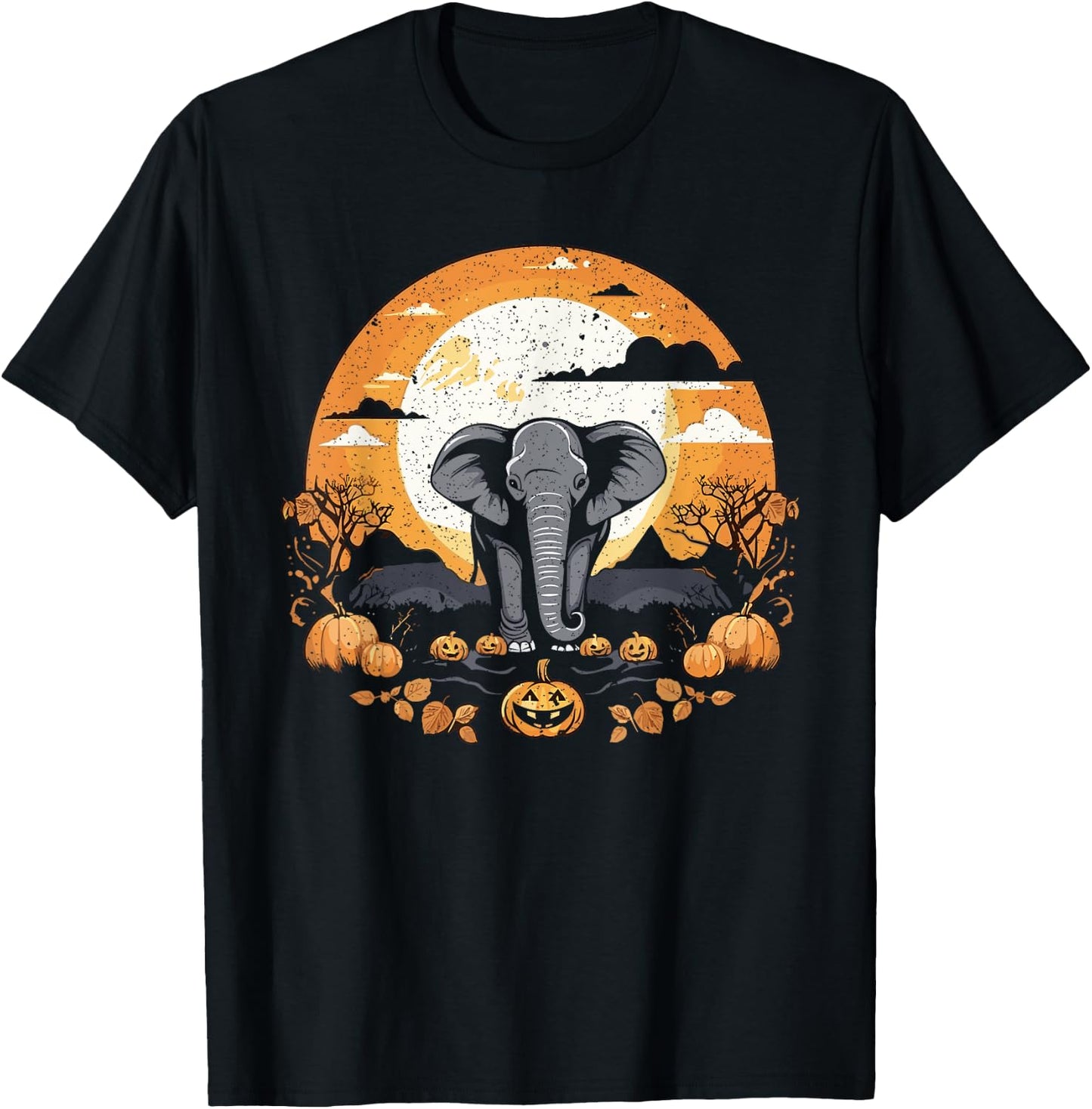 Elephant Halloween Safari Trick Or Treat Spooky Animal T-Shirt - T-Shirt | Black