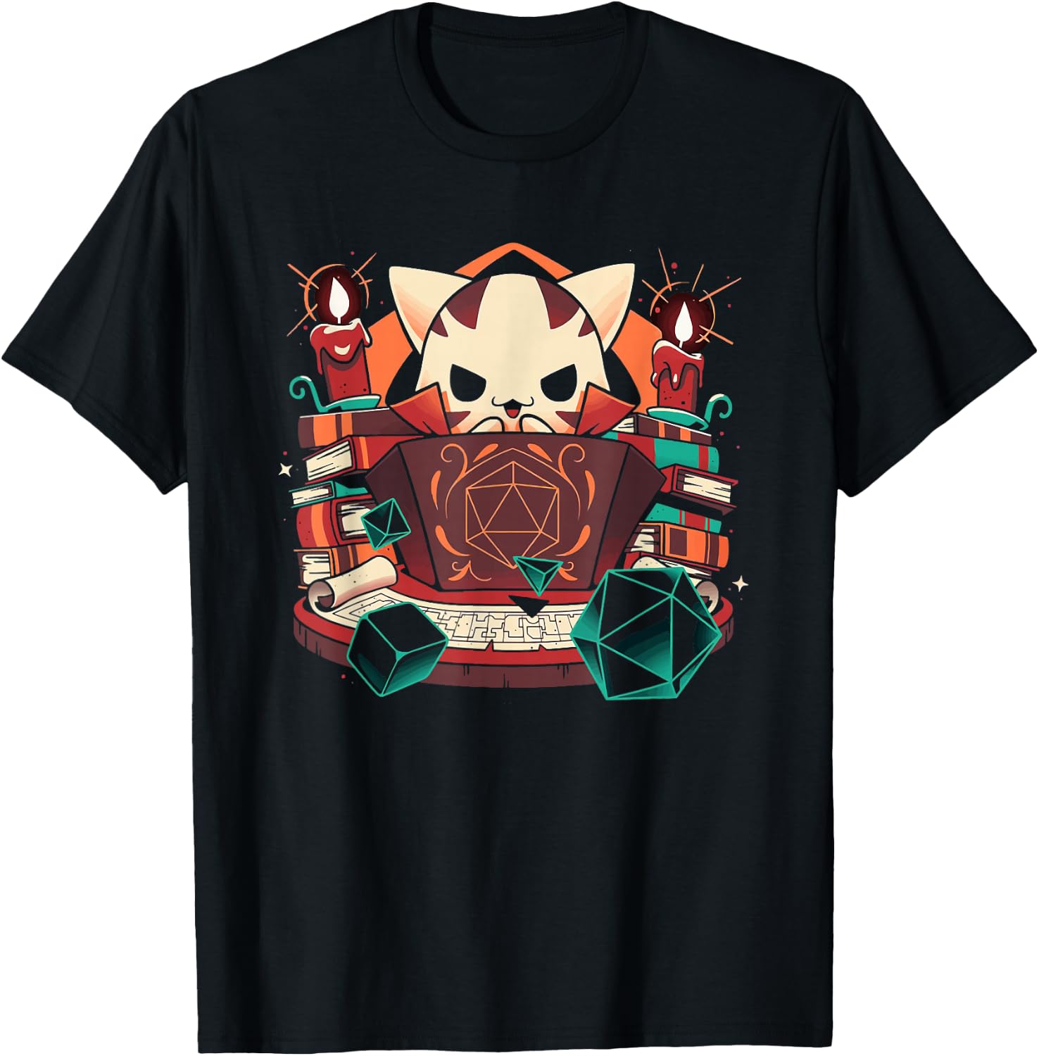 Dungeon and cats Tabletop Gaming Role Player T-Shirt - T-Shirt | Black