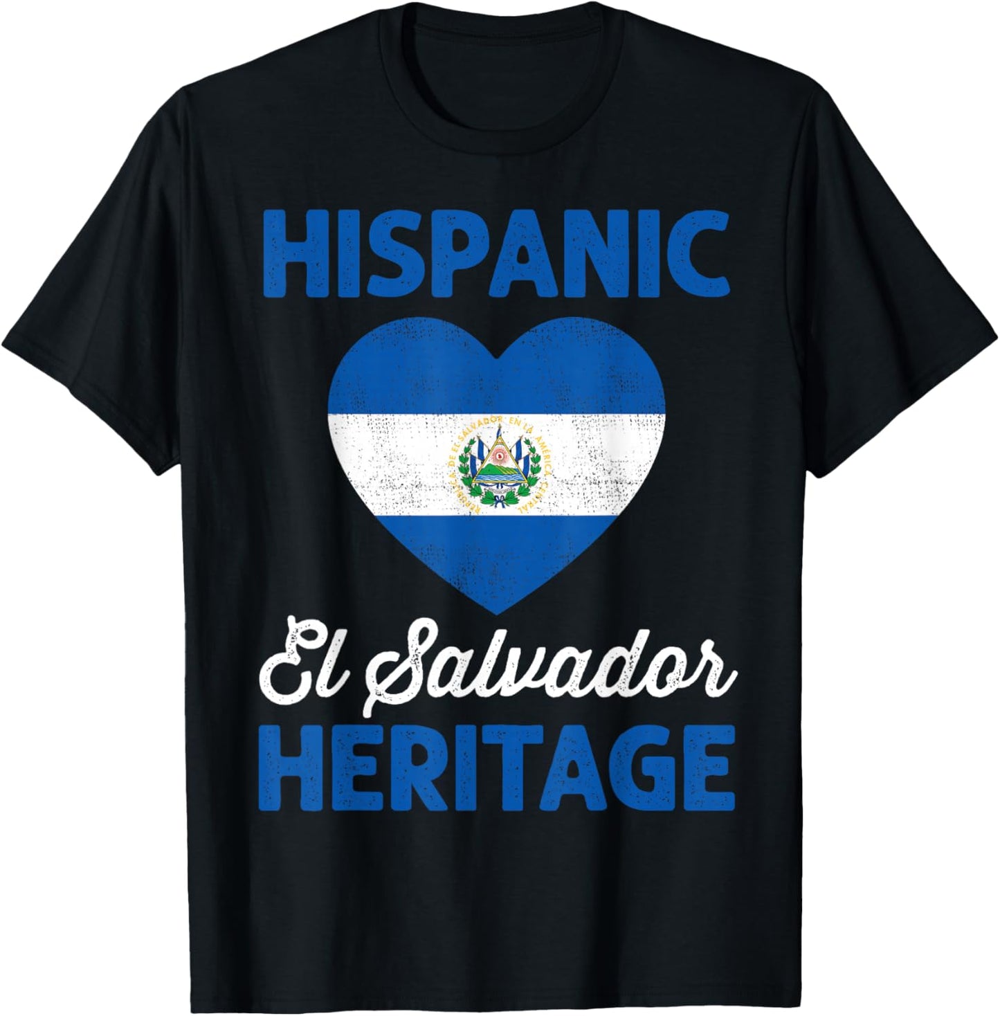 Salvadoran Flag Heart Hispanic Heritage El Salvador Kids T-Shirt - T-Shirt | Black