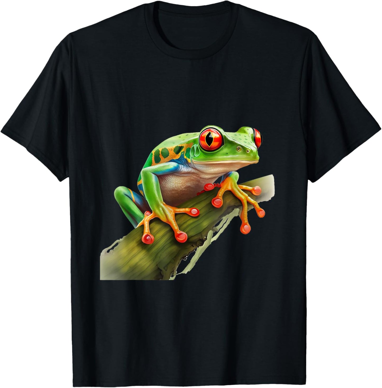 Green Body Frog Rainforest Amphibian Red Eyed Tree Frog T-Shirt - T-Shirt | Black