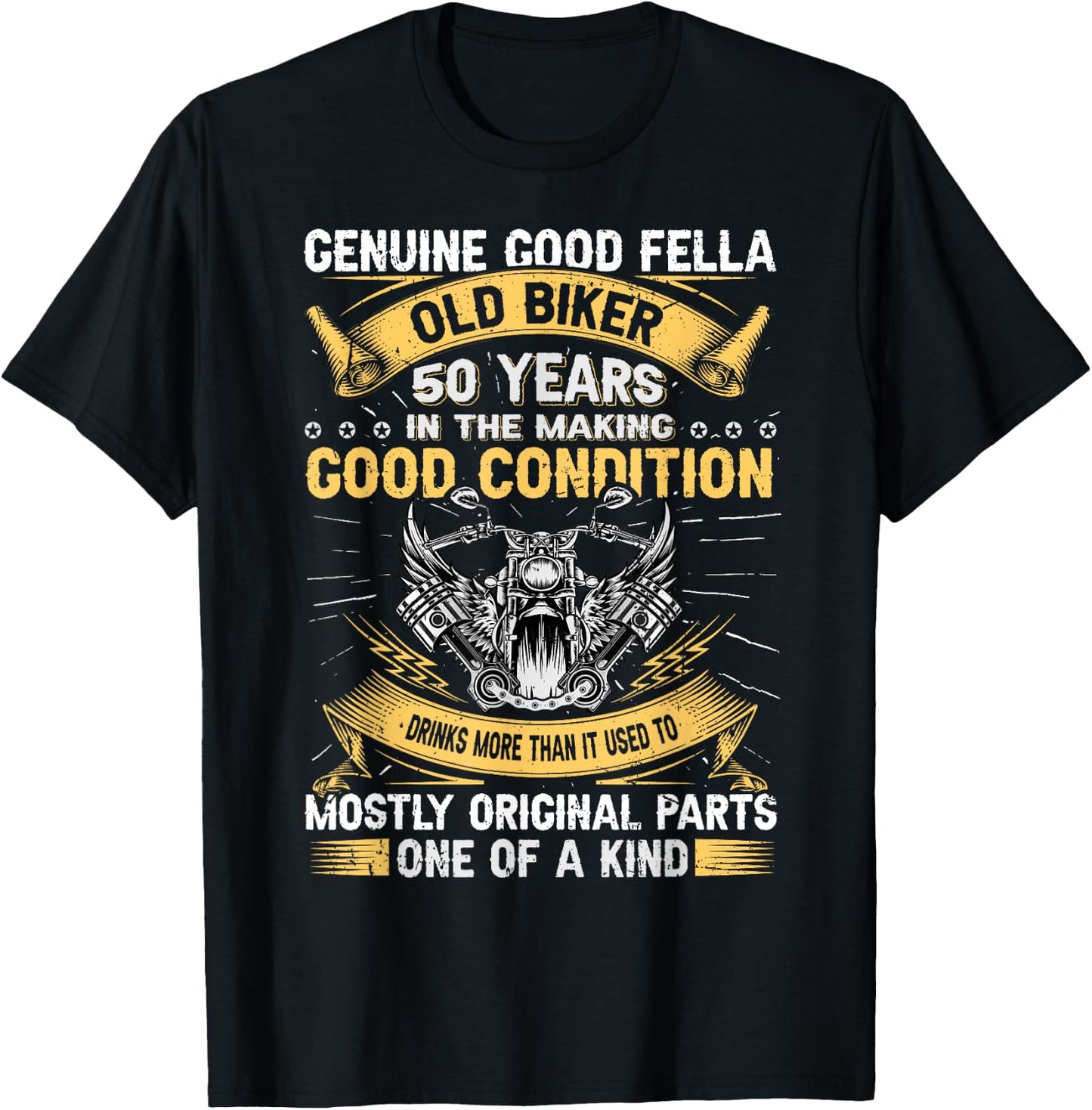 Old Biker 50 Years In The Making 50th Birthday Biker T-Shirt - T-Shirt | Black