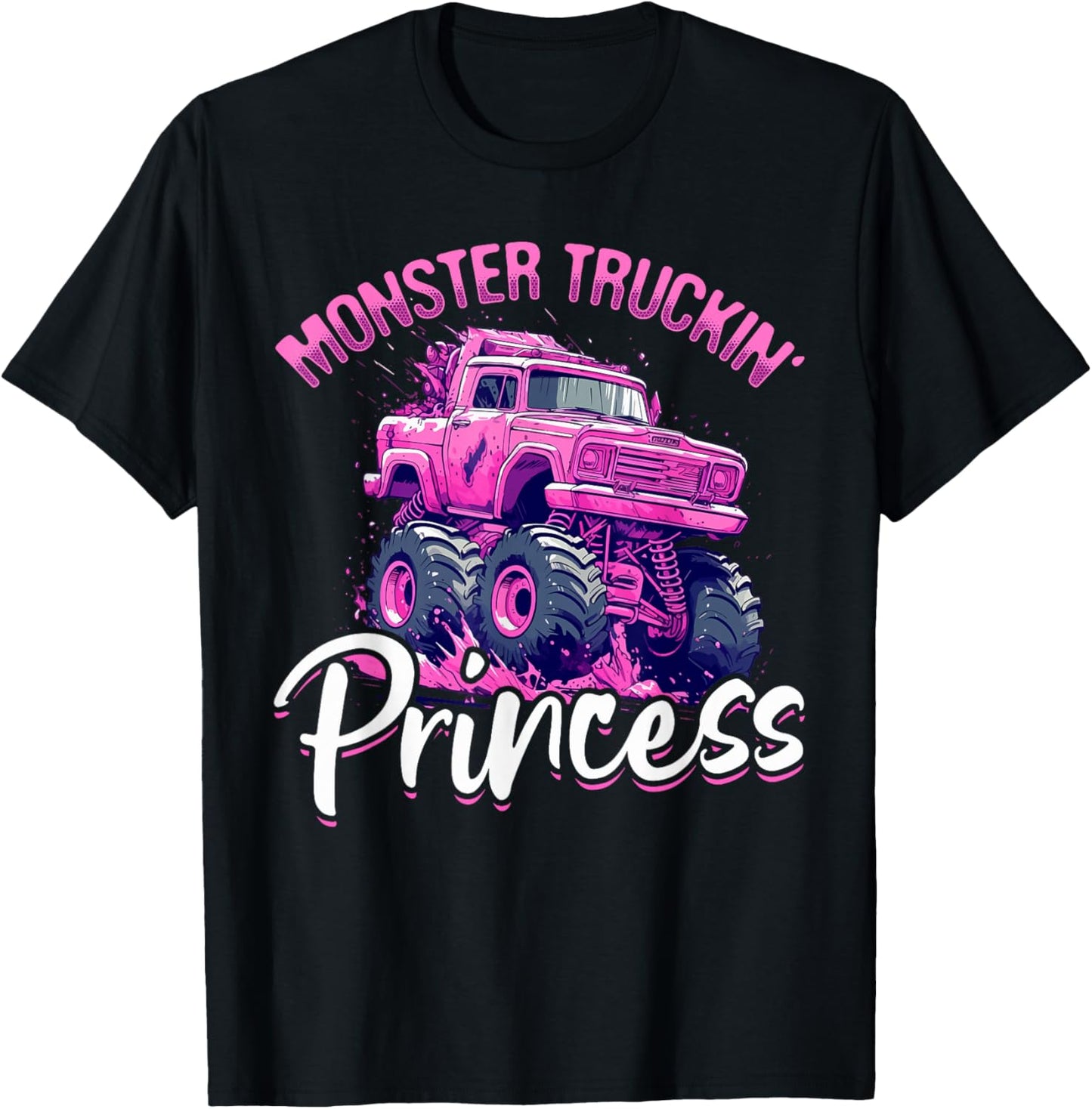 Monster Truck Toddler Girl Monster truckin' princess T-Shirt - T-Shirt | Black