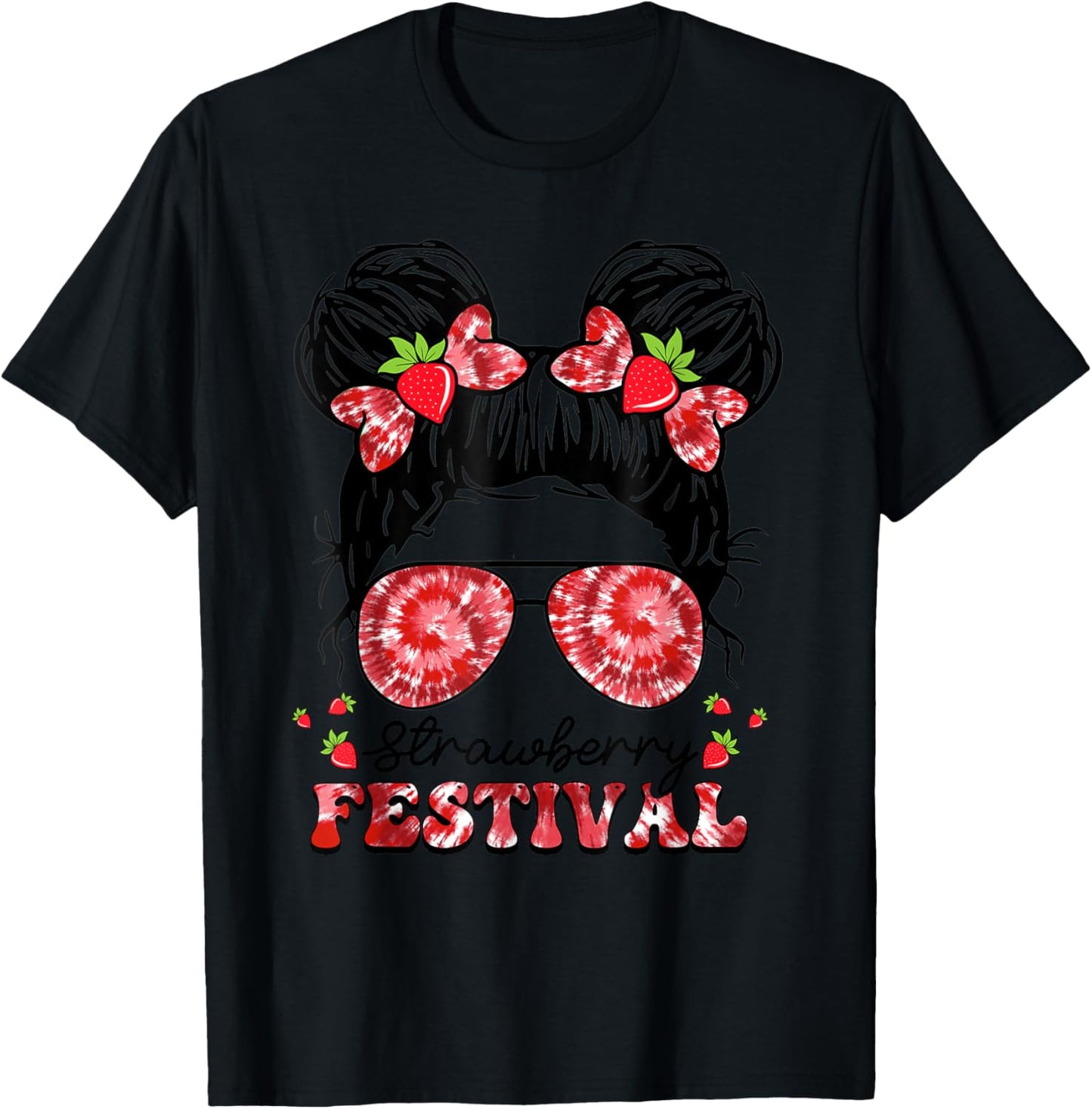 Strawberry Festival Fruit Lover Strawberries Girl Cute Women T-Shirt - T-Shirt | Black