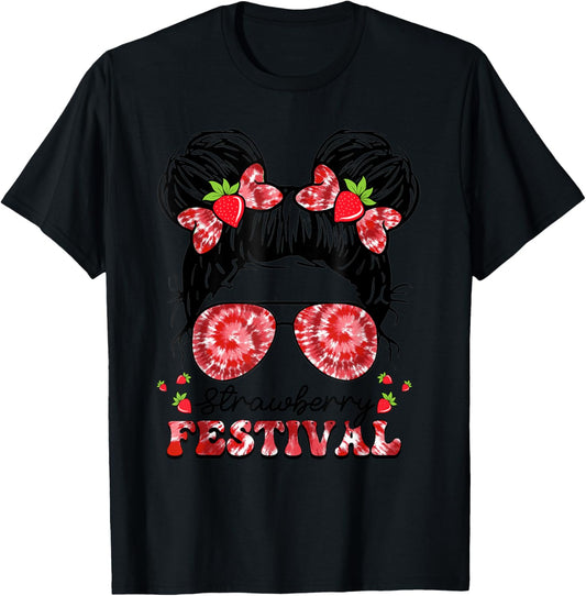 Strawberry Festival Fruit Lover Strawberries Girl Cute Women T-Shirt - T-Shirt | Black