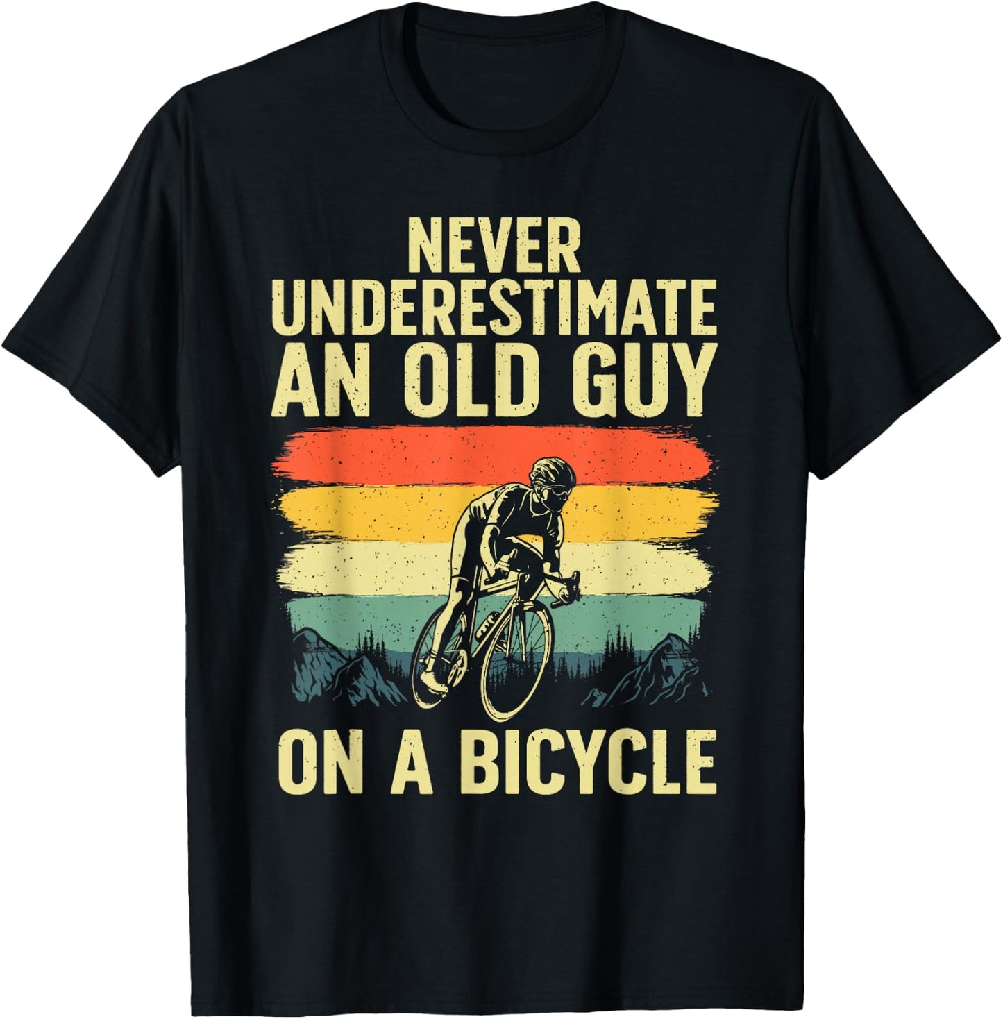 Cool Cycling Art Grandpa Bicycle Riding Cycle Racing T-Shirt - T-Shirt | Black