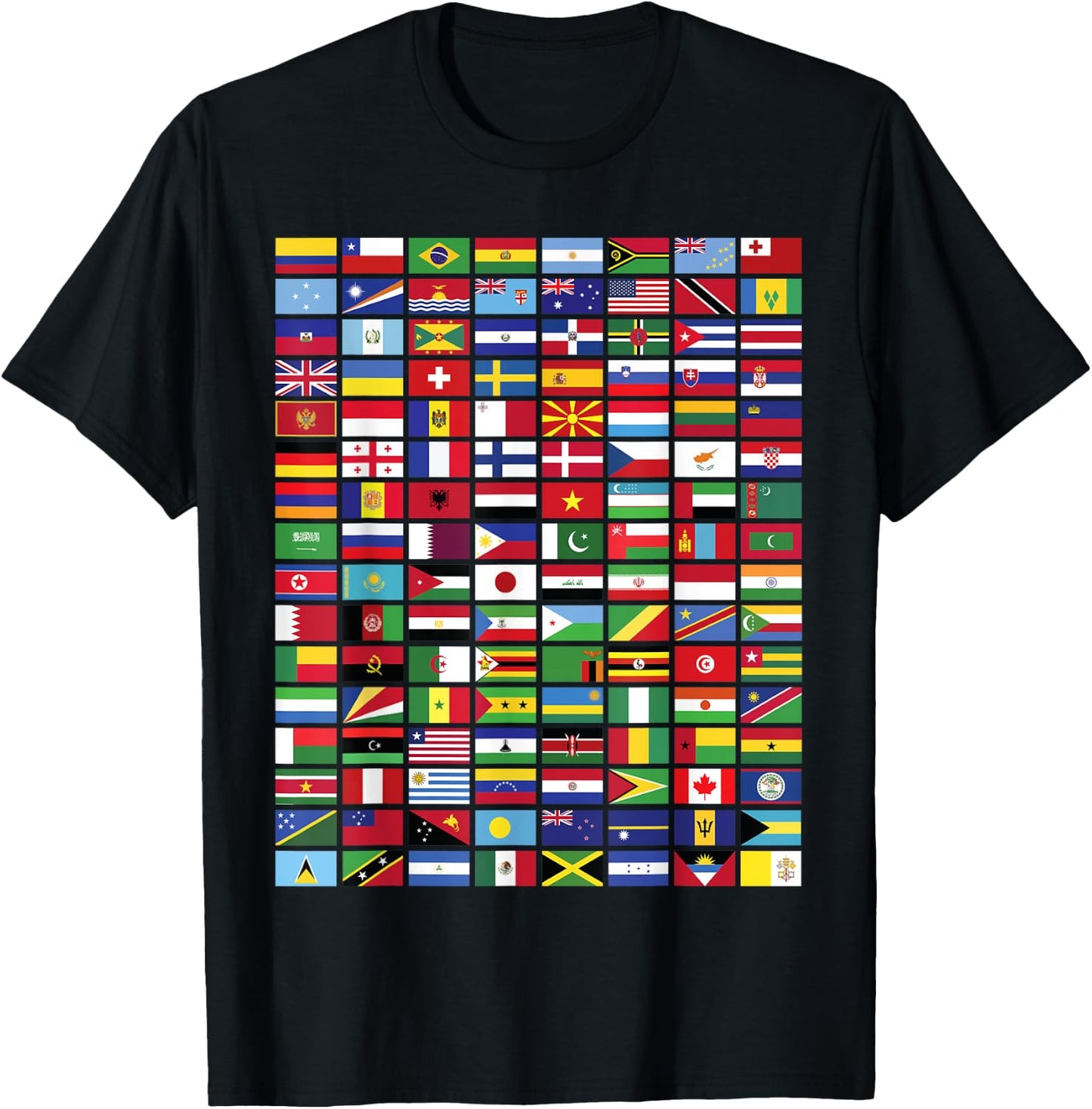Flags - Over 100 Countries World Geography Vexillology Gifts T-Shirt - T-Shirt | Black