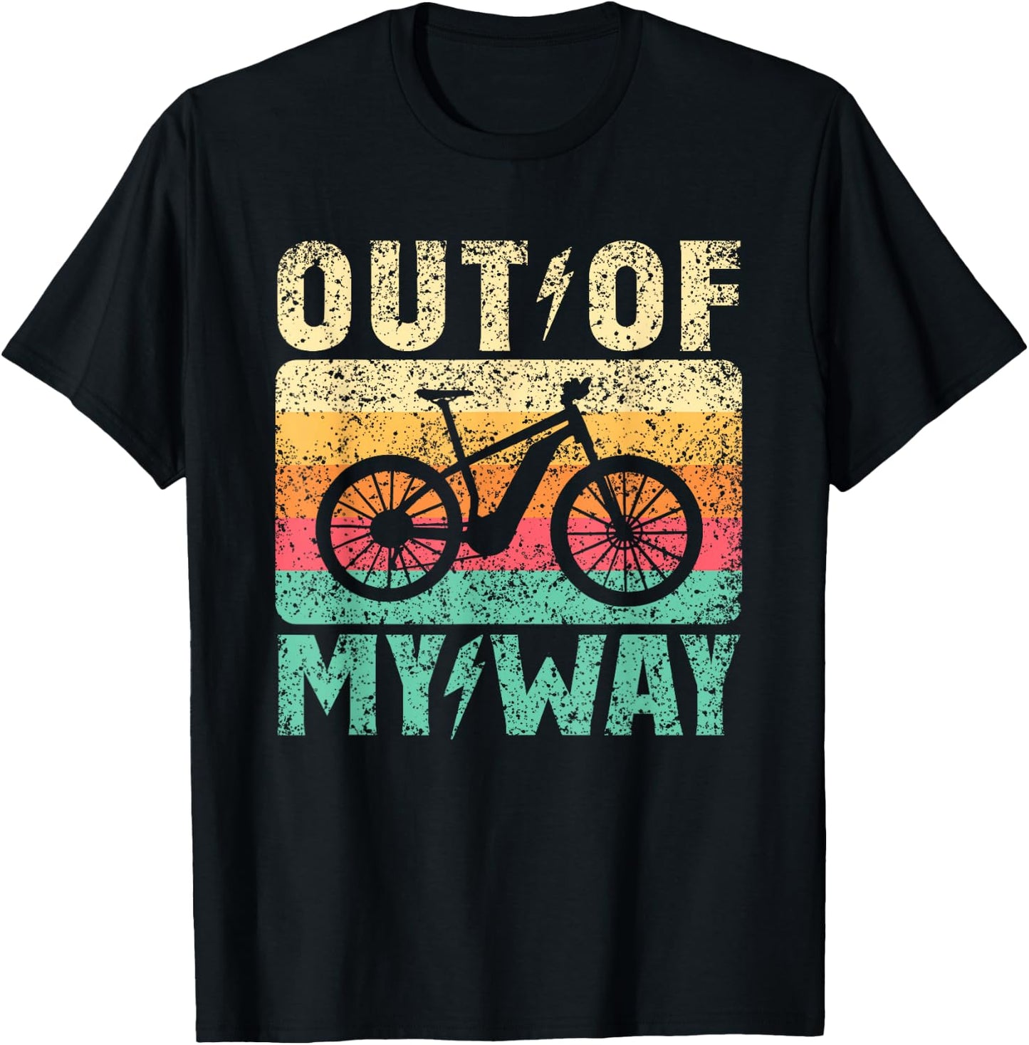 Out of the Way E-Bike Cyclist Cycling Electric Bicycle T-Shirt - T-Shirt | Black