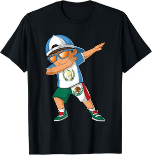 Half Guatemalan Half Mexican Boy Guatemala Flag T-Shirt - T-Shirt | Black