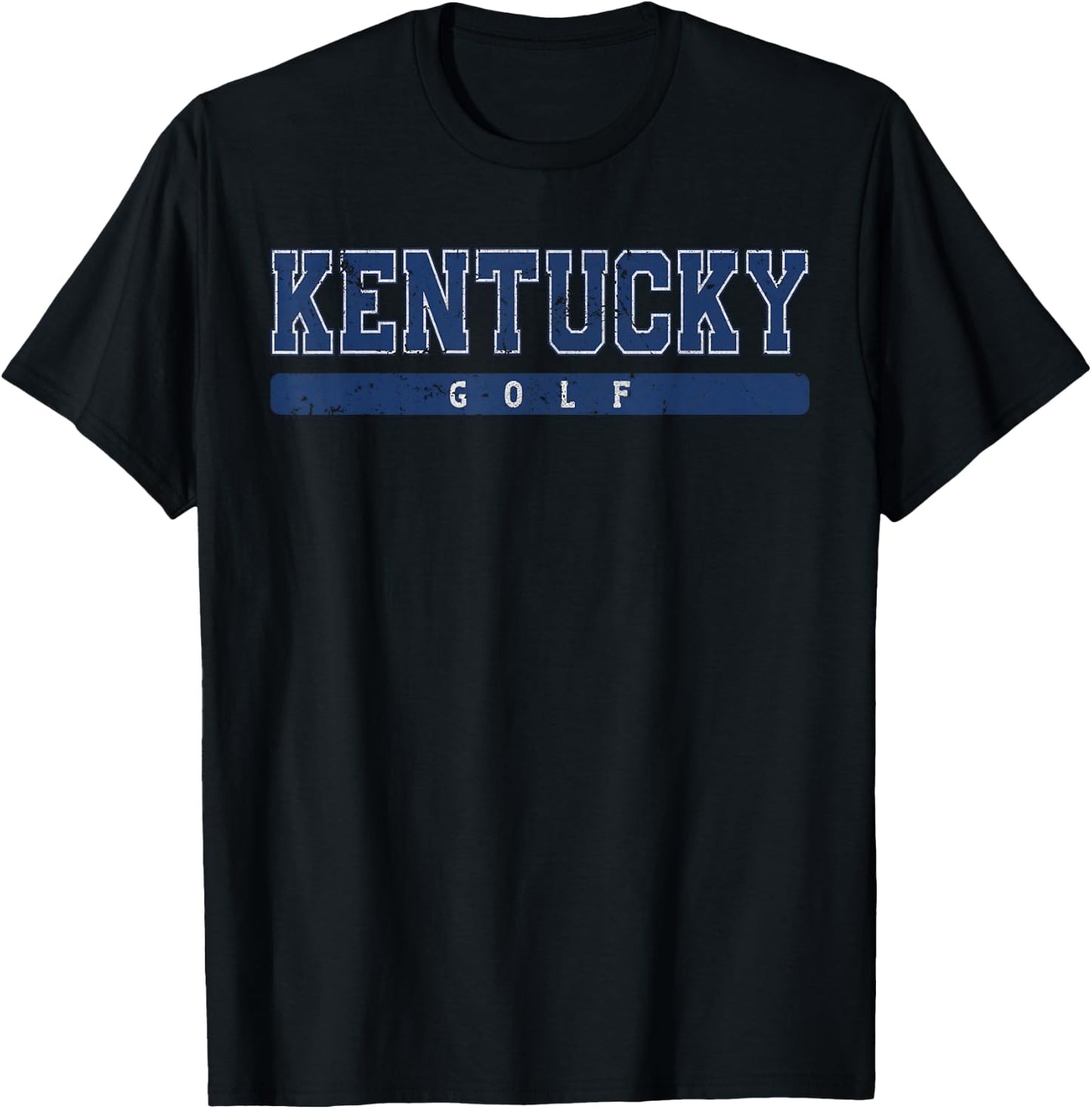 Kentucky Golf Blue Vintage Text T-Shirt - T-Shirt | Black