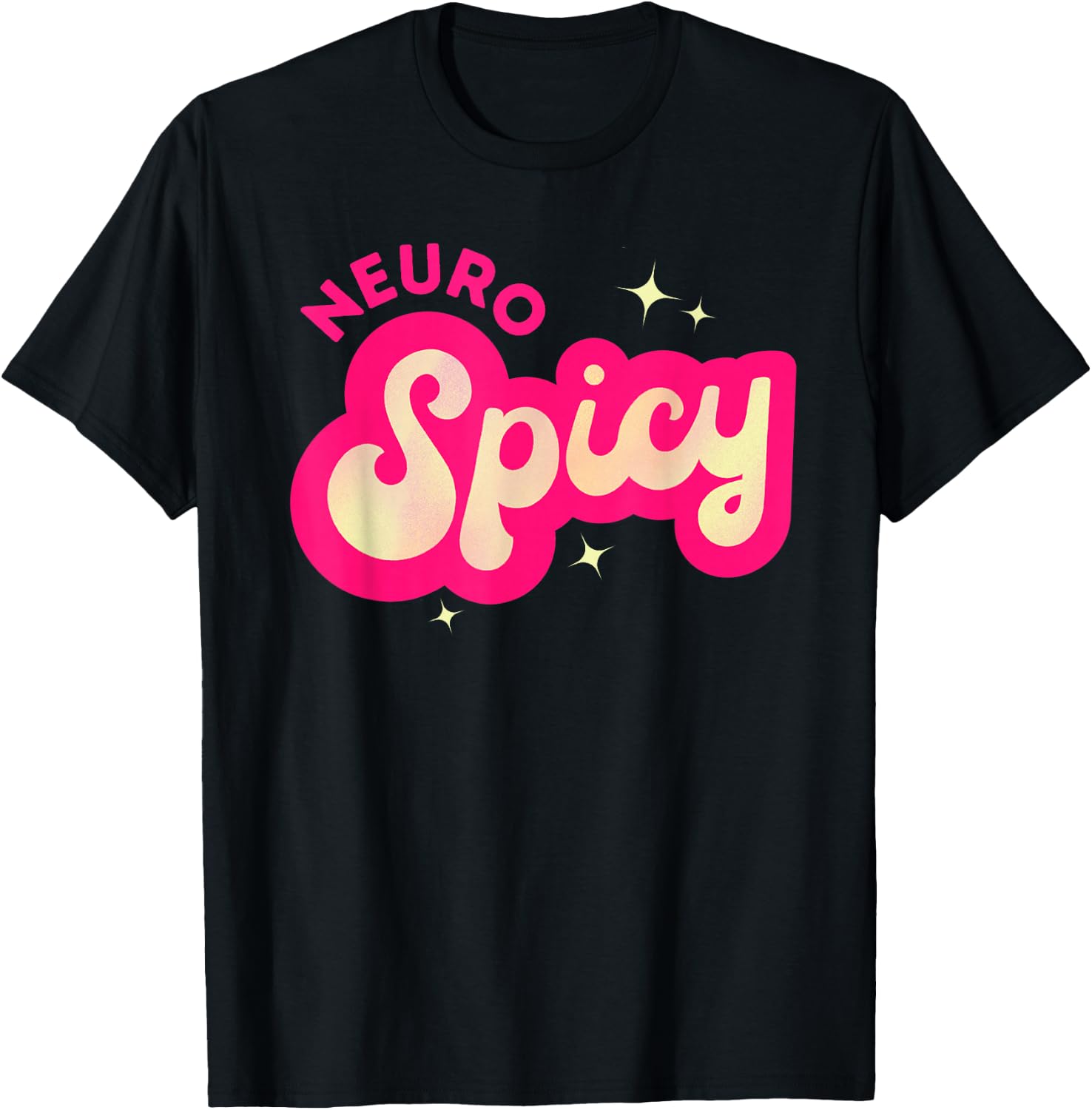 Neurospicy Funny Neurodivergent ADHD ASD Tourettes Pink T-Shirt - T-Shirt | Black