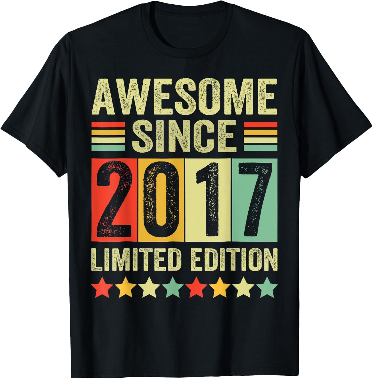 Est 2017 Limited Edition 6th Birthday Gifts 6 Year Old T-Shirt - T-Shirt | Black