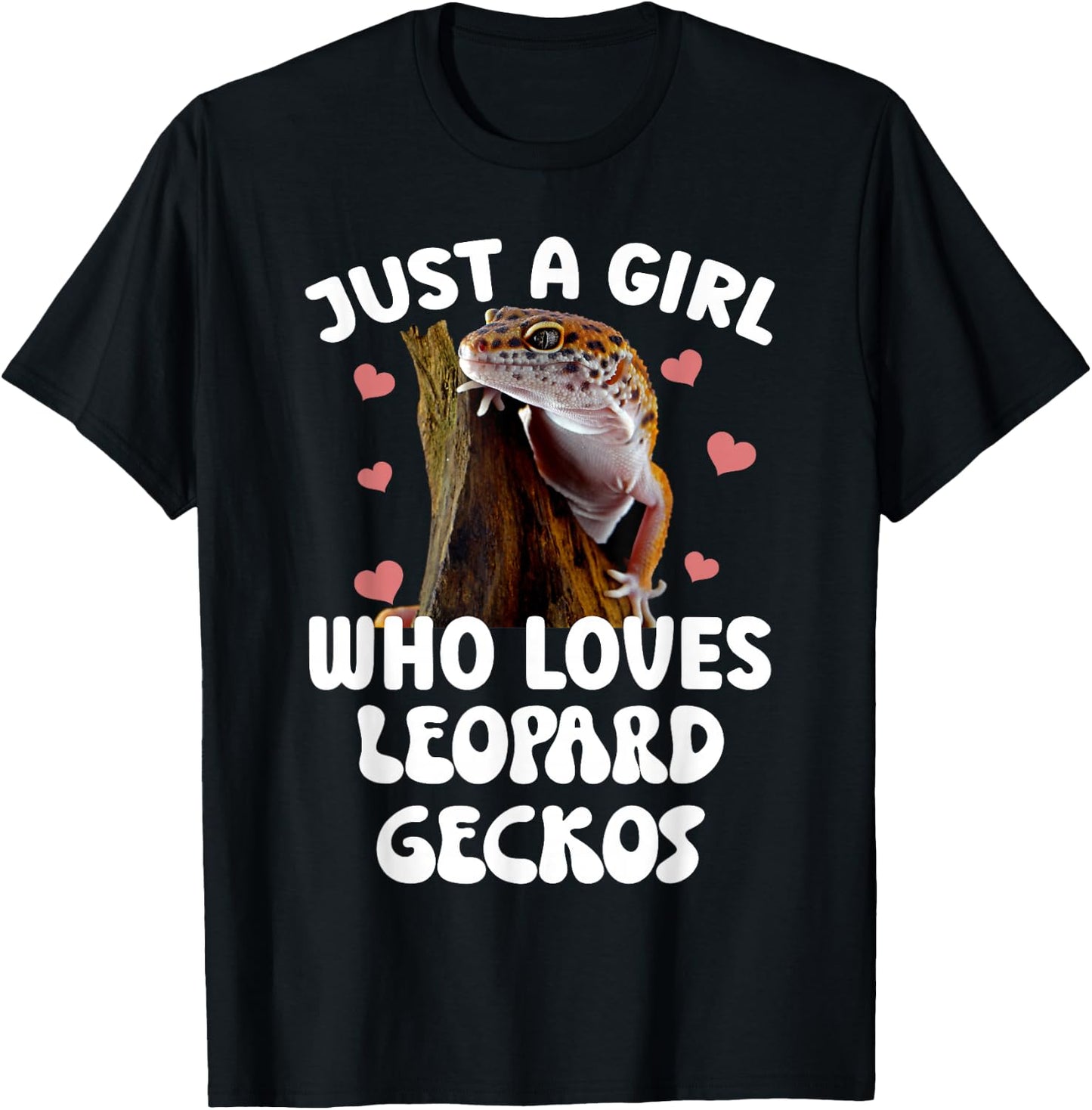 Cool Leopard Gecko For Girls Women Pet Lizard Reptile Lovers T-Shirt - T-Shirt | Black