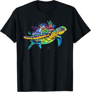 Save The Sea Turtles Funny Environmental Turtle Lover Outfit T-Shirt - T-Shirt | Black