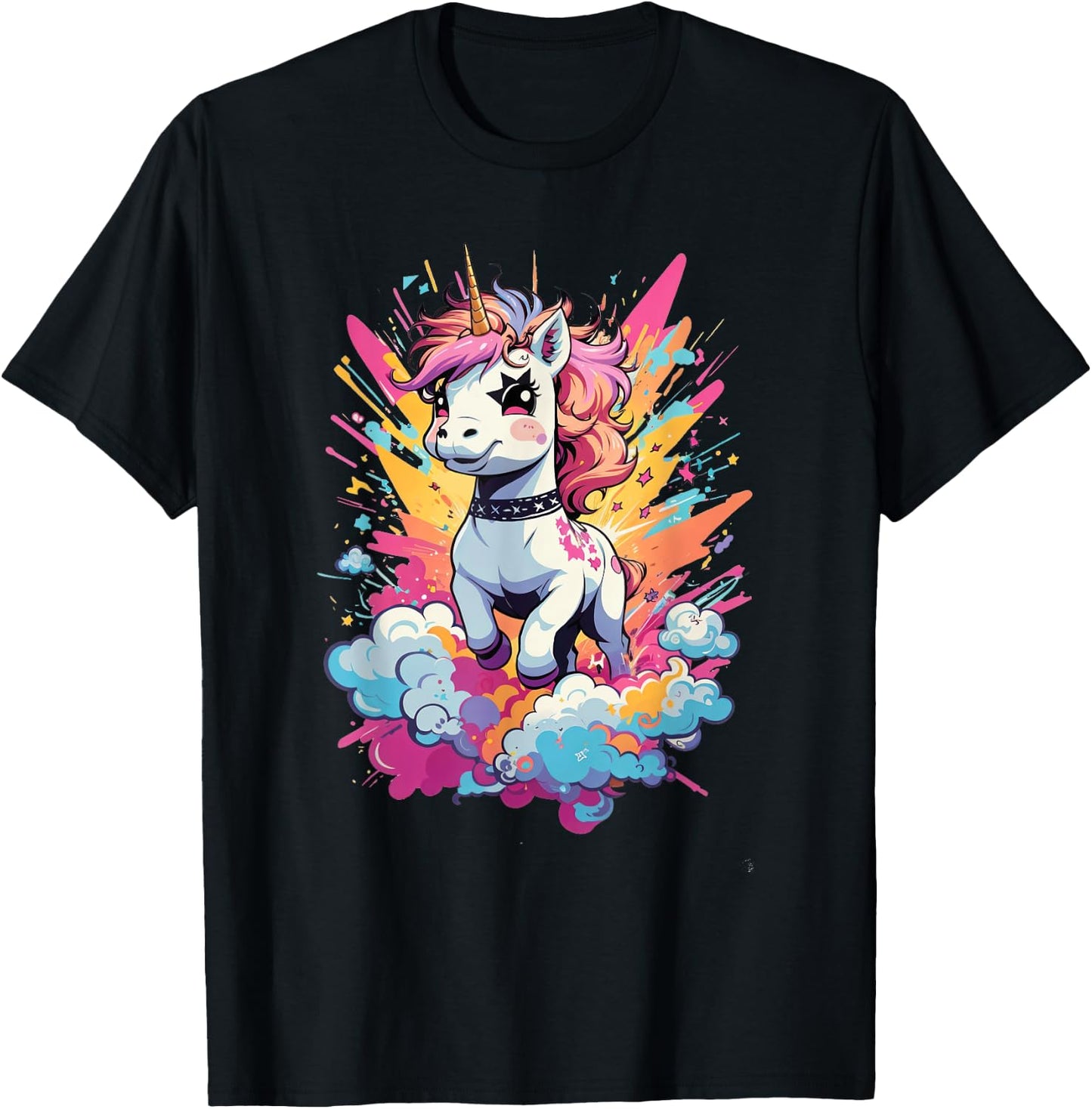 Punk Rock Unicorn - Tattooed Rhythms & Mythical Vibes Music T-Shirt - T-Shirt | Black