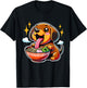 Kawaii Anime Dachshund Dog Ramen T-Shirt - T-Shirt | Black