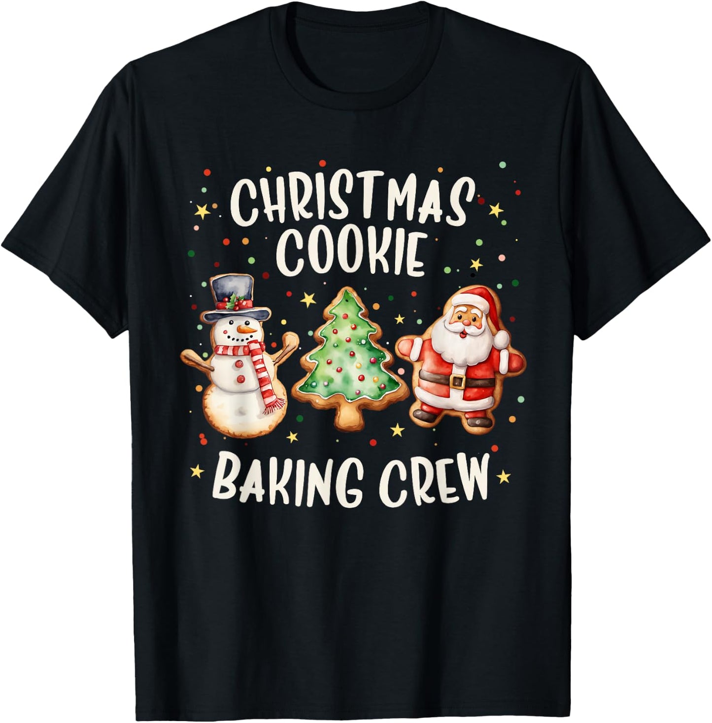 Gingerbread Team Kids Toddler Christmas Cookie Baking Crew T-Shirt - T-Shirt | Black