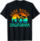 Long Beach California Surf Summer Vacation Girl Vintage T-Shirt - T-Shirt | Black