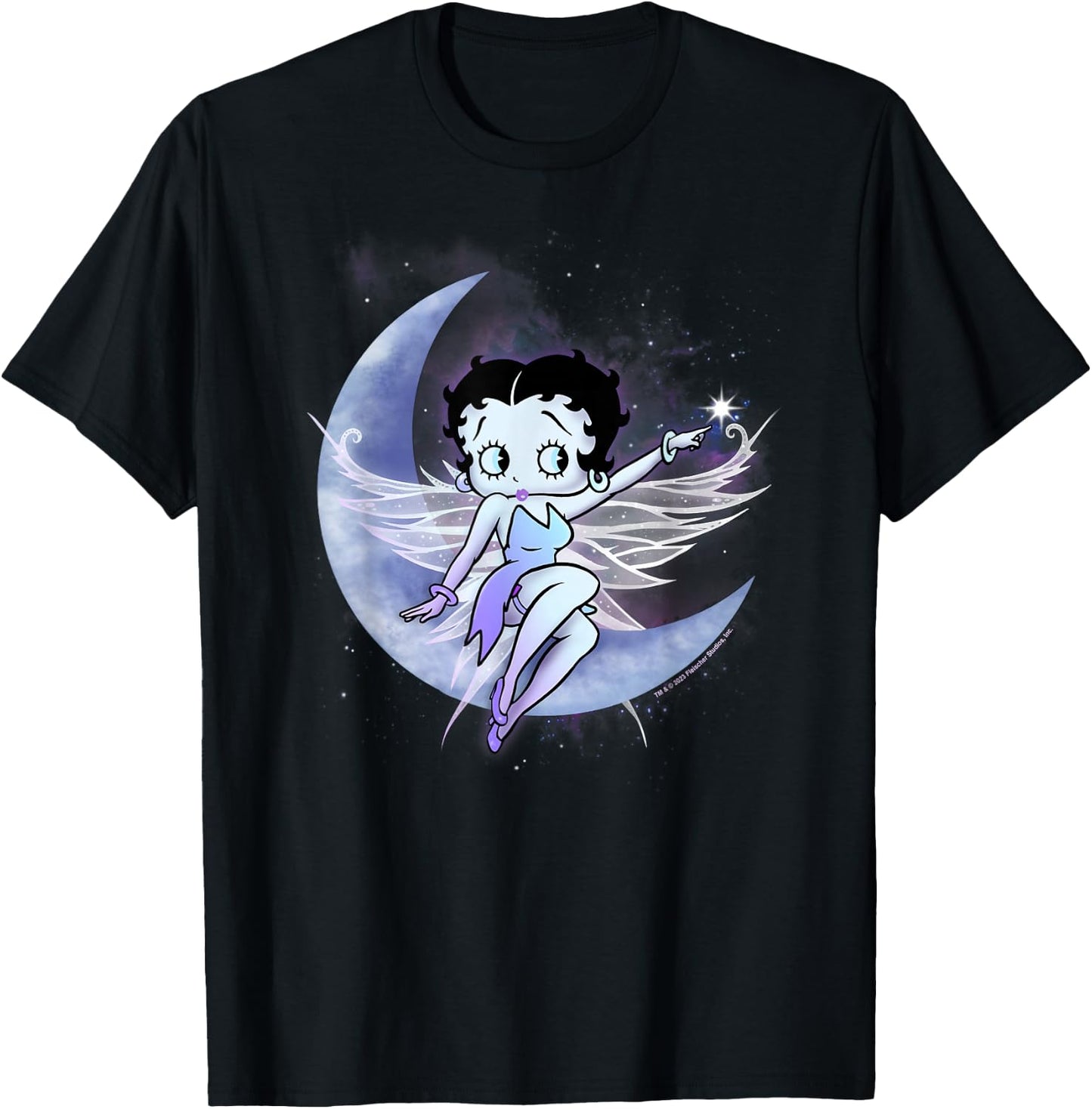 Betty Boop Moon and Star Fairy T-Shirt - T-Shirt | Black