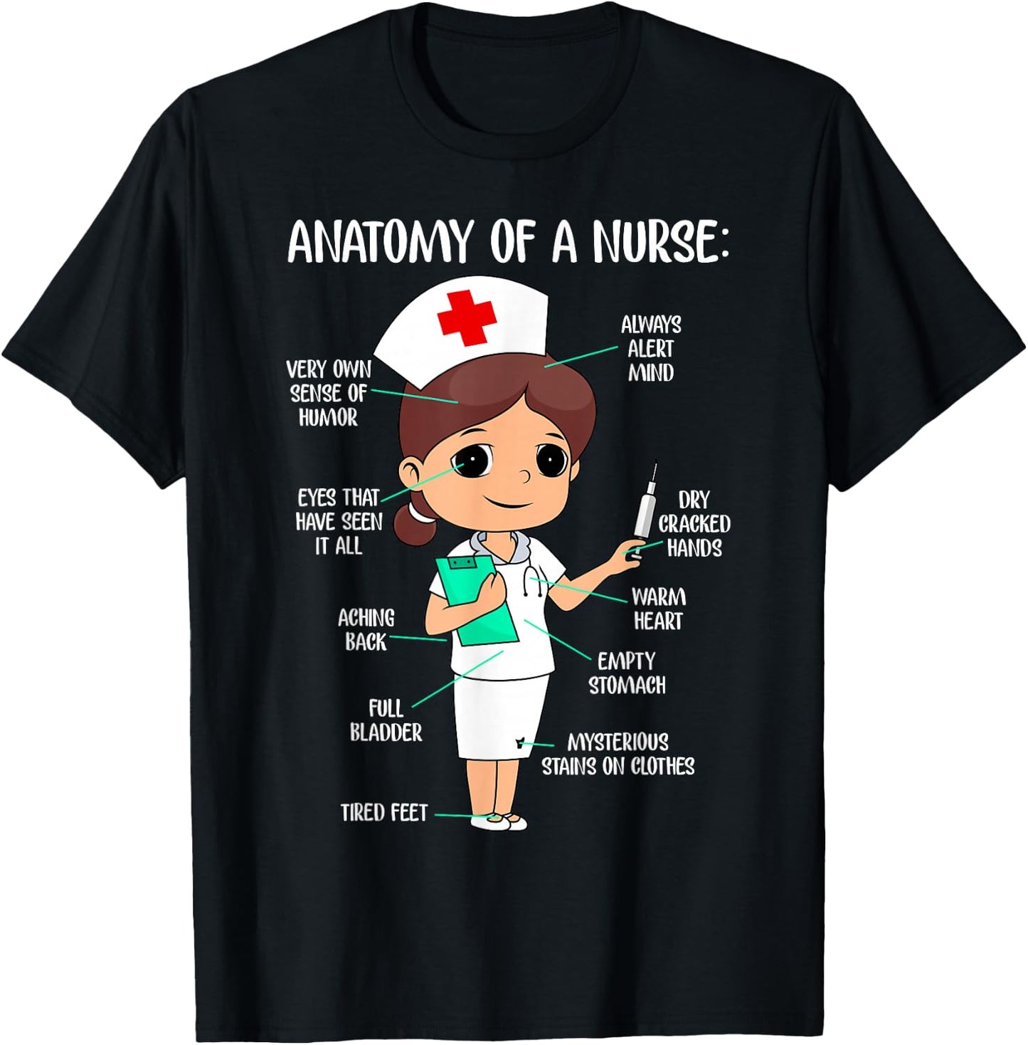 The Anatomy of a Nurse T-Shirt - T-Shirt | Black