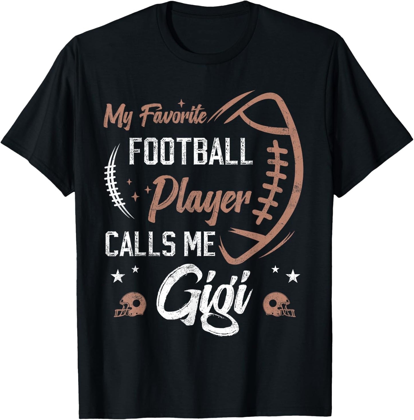my favorite Football player calls me gigi funny grandma T-Shirt - T-Shirt | Black