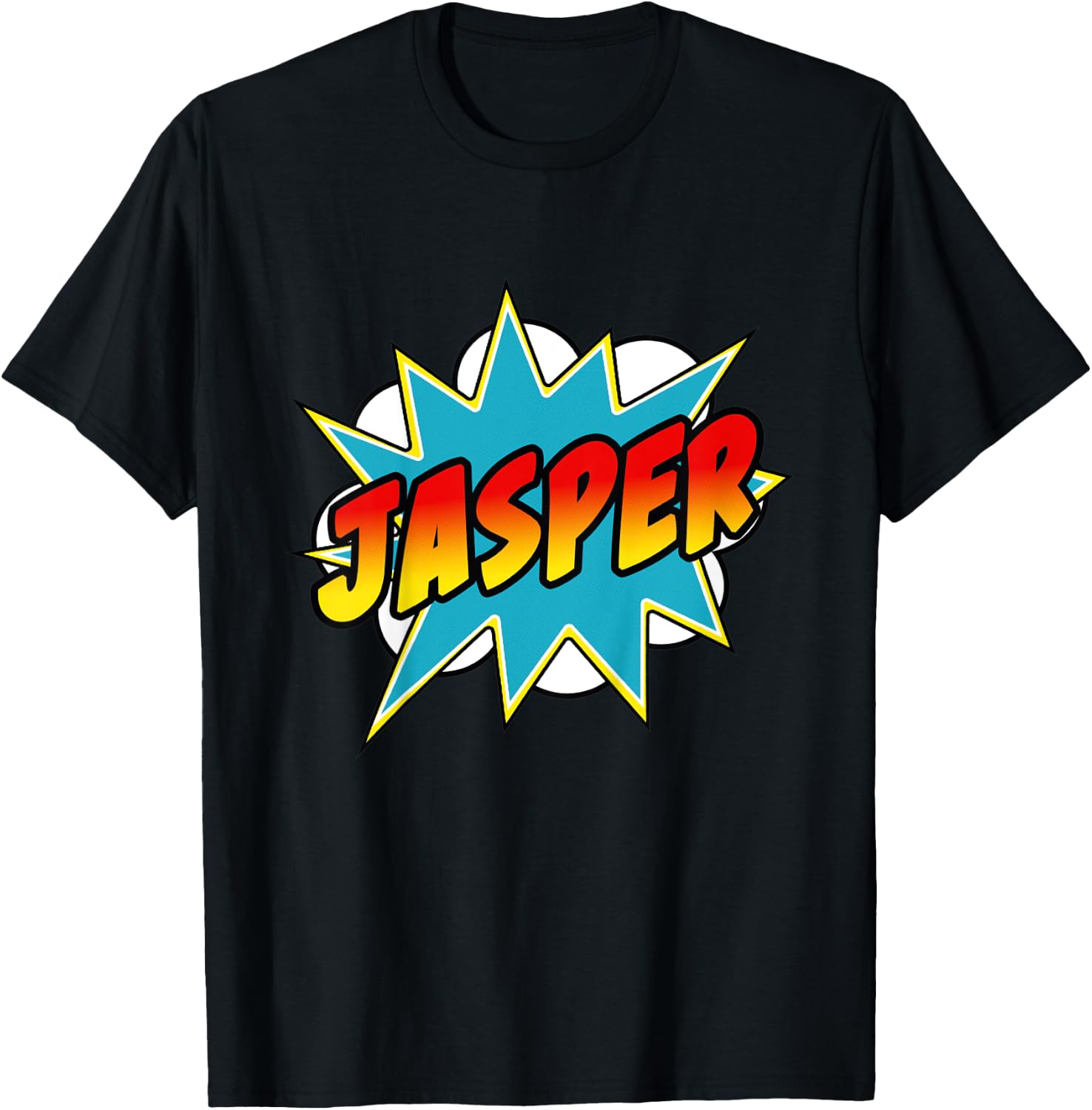 Kids Boys Jasper Name Comic Book Superhero T-Shirt - T-Shirt | Black