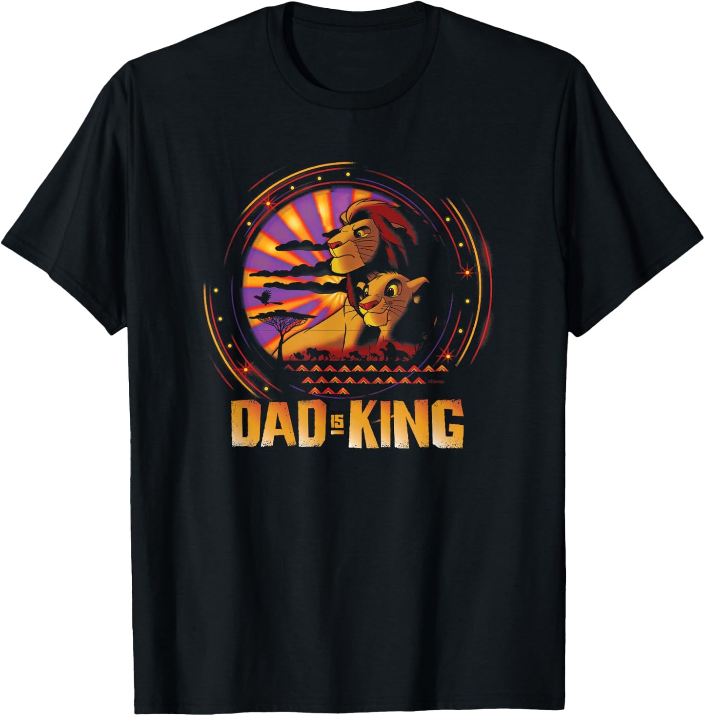 Disney The Lion King Dad is King Family Trip Father’s Day T-Shirt - T-Shirt | Black