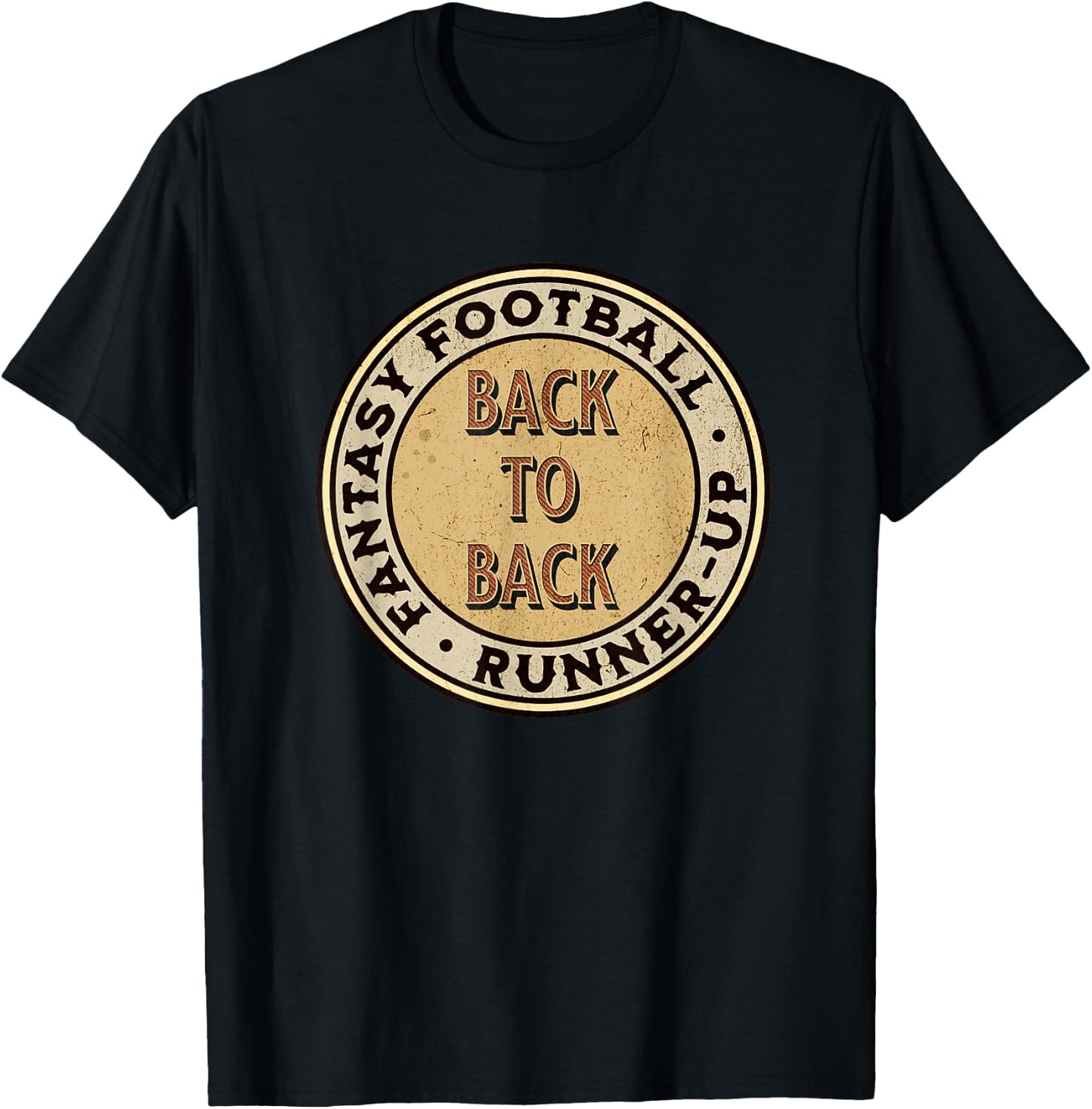 Fantasy Football Back To Back League Runner-Up, 2nd Place T-Shirt - T-Shirt | Black