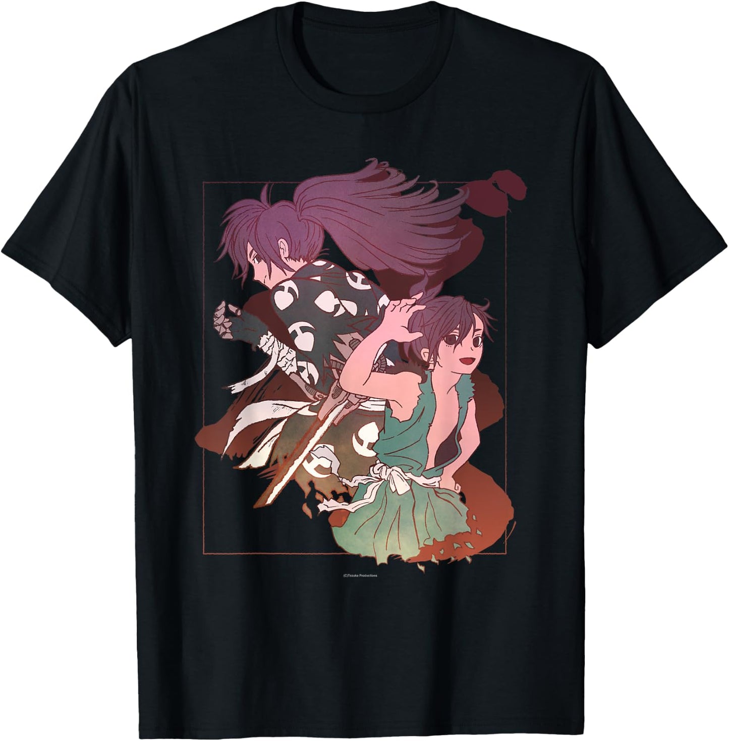 Tezuka Osamu World Dororo Anime , Women's, Black, Small, Short Sleeve, Classic Fit, Pull On, Round Collar, Modern Cartoon, Art, Birthday, Unique Graphic Design T-Shirt - T-Shirt | Black
