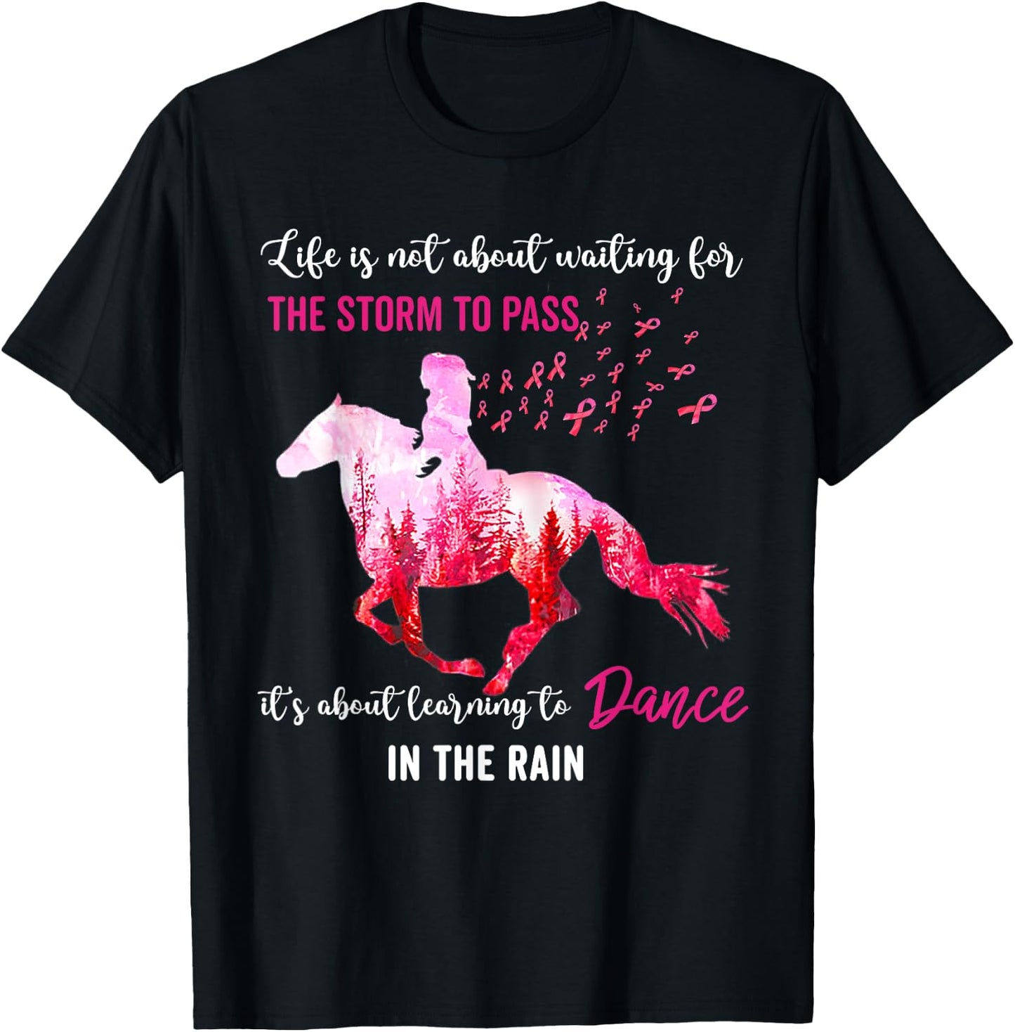 Breast Cancer Awareness I Am The Storm Horse Survivor T-Shirt - T-Shirt | Black