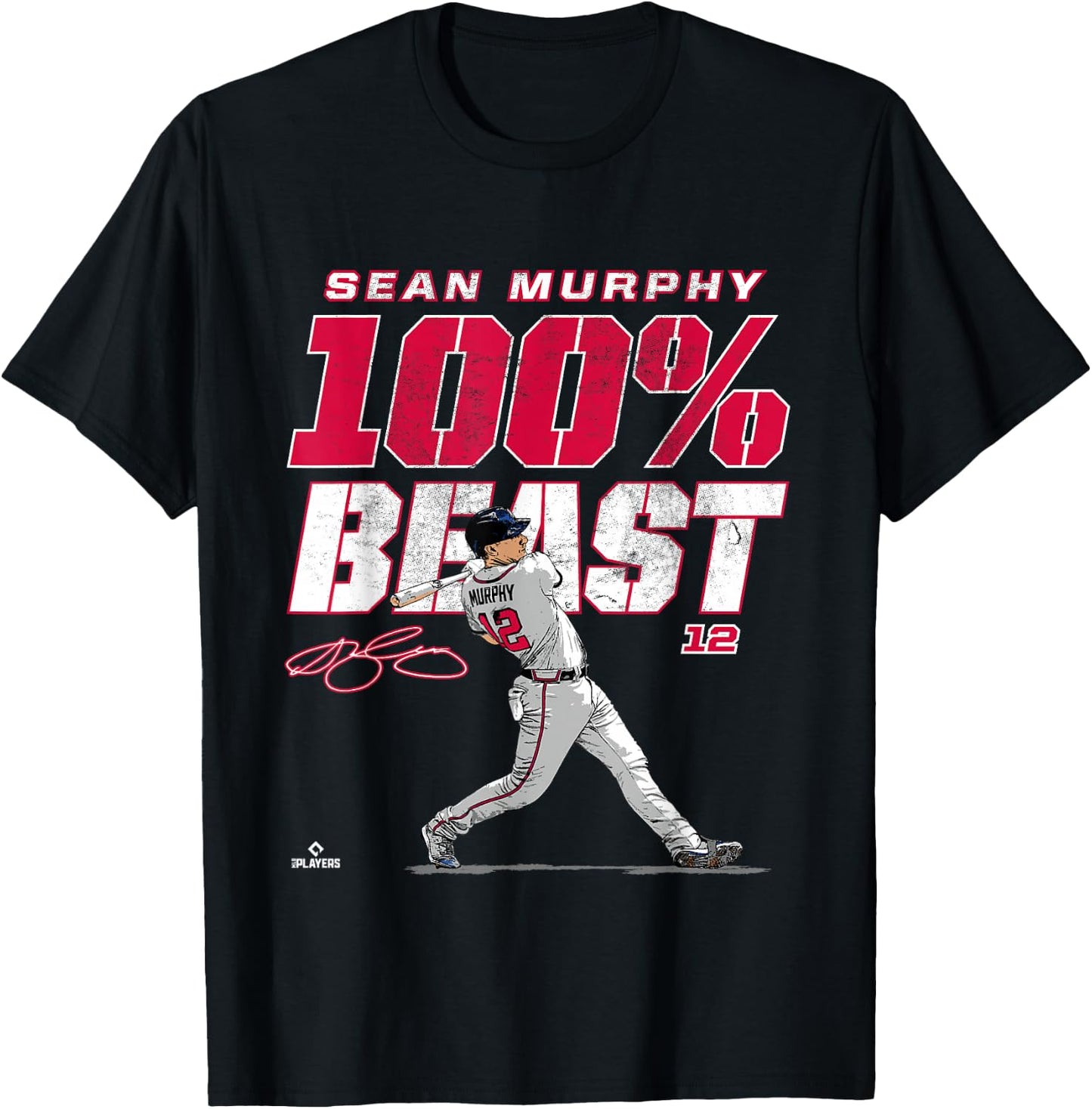 100% Beast Sean Murphy Atlanta MLBPA T-Shirt - T-Shirt | Black