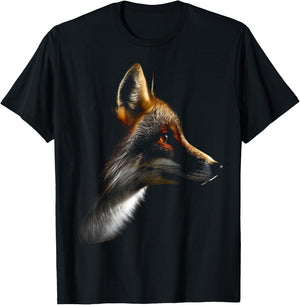 Fox Art - Animal Artwork Fox T-Shirt - T-Shirt | Black