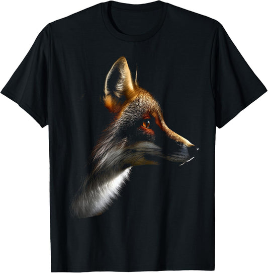 Fox Art - Animal Artwork Fox T-Shirt - T-Shirt | Black