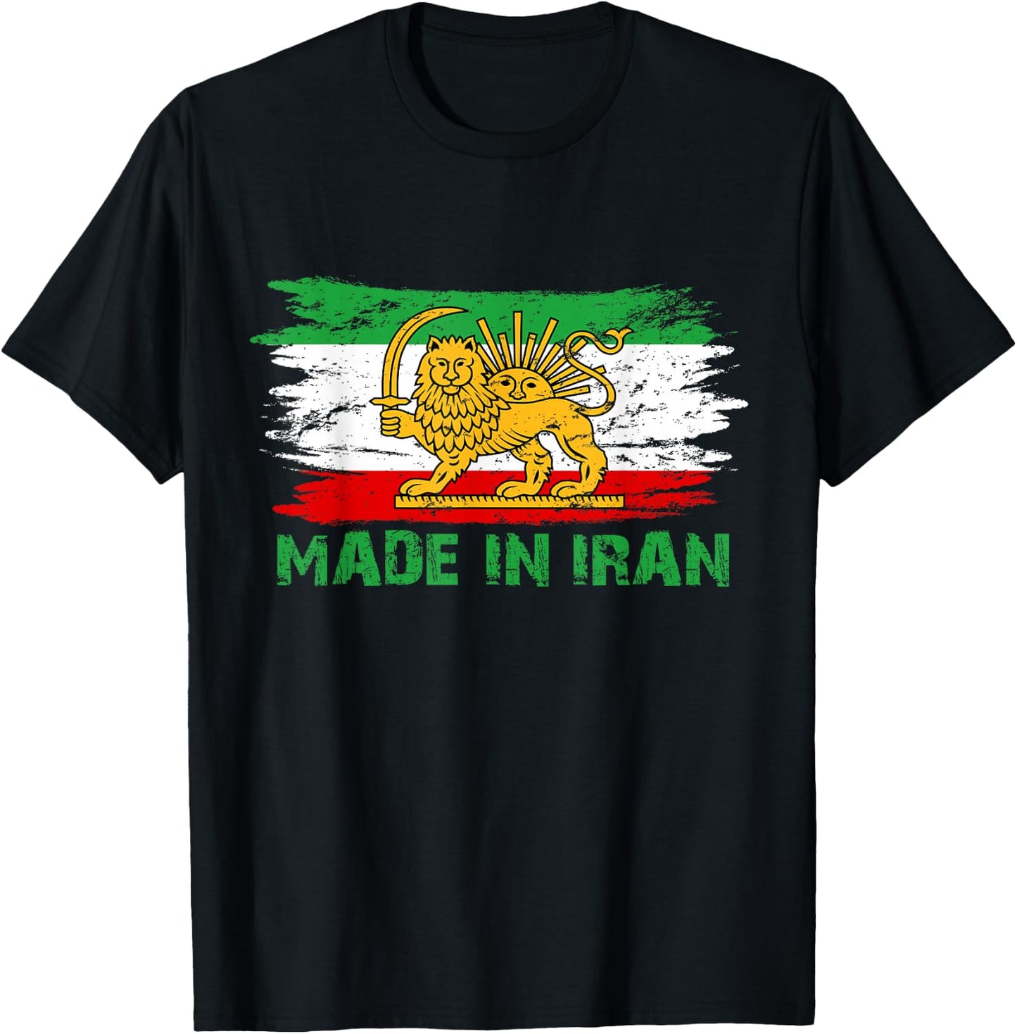 Iran and Iranian Flag Lion Persian T-Shirt - T-Shirt | Black