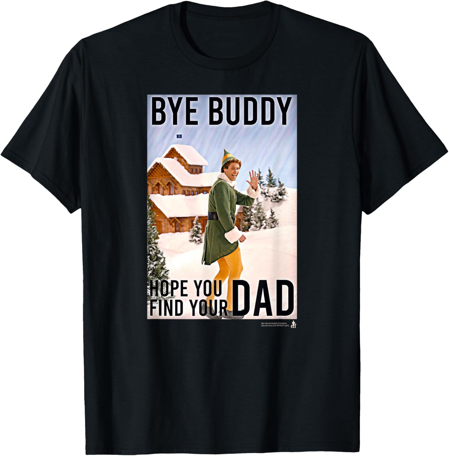 Elf Bye Buddy Heading Home for the Holidays Funny Christmas T-Shirt - T-Shirt | Black