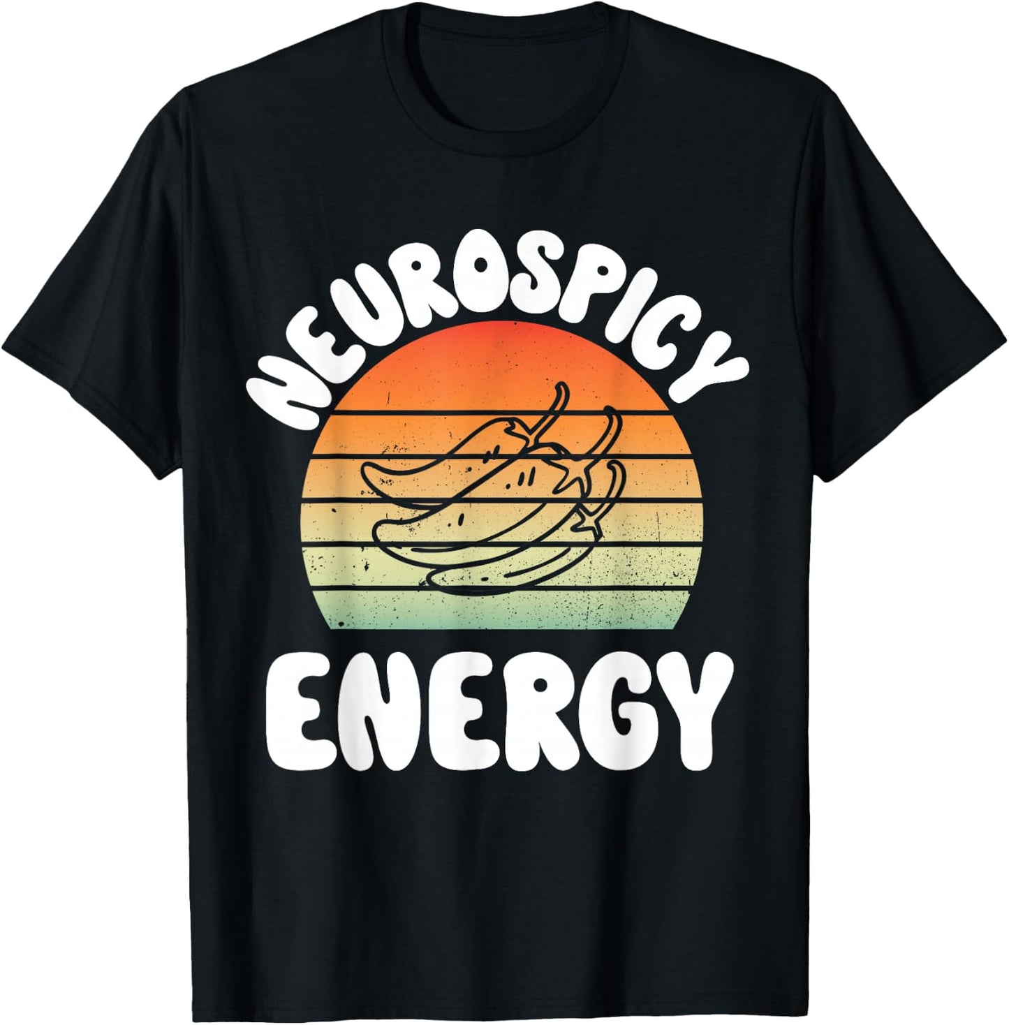 Neurospicy Energy Neurodivergence ADD Autism Aspergers ADHD T-Shirt - T-Shirt | Black
