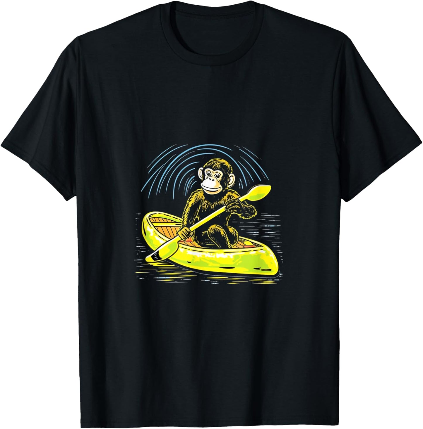 Kayak, Monkey, Kayak, Canoe, Kayak, Canoeing T-Shirt - T-Shirt | Black