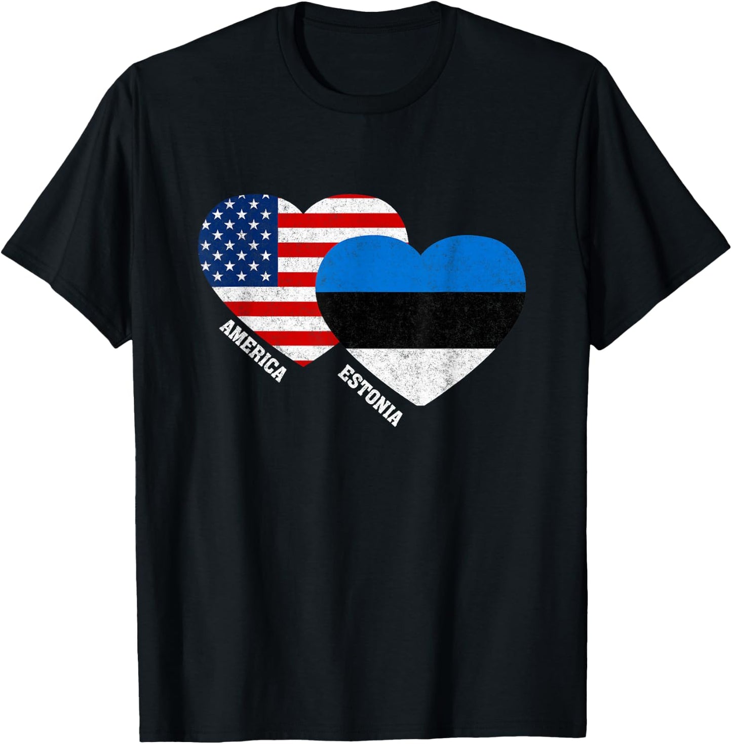 Estonia Flag Shirt Estonian American Pride Vintage T-Shirt - T-Shirt | Black