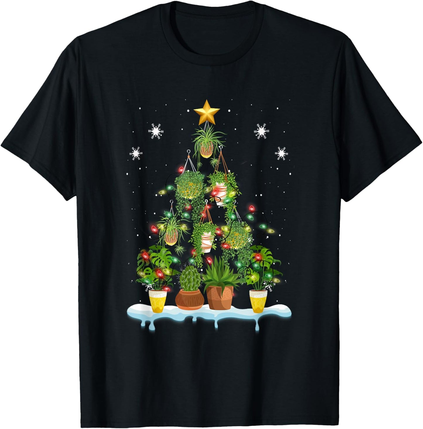 Xmas Tree Gardening Potted Plant Christmas Tree Gardener T-Shirt - T-Shirt | Black