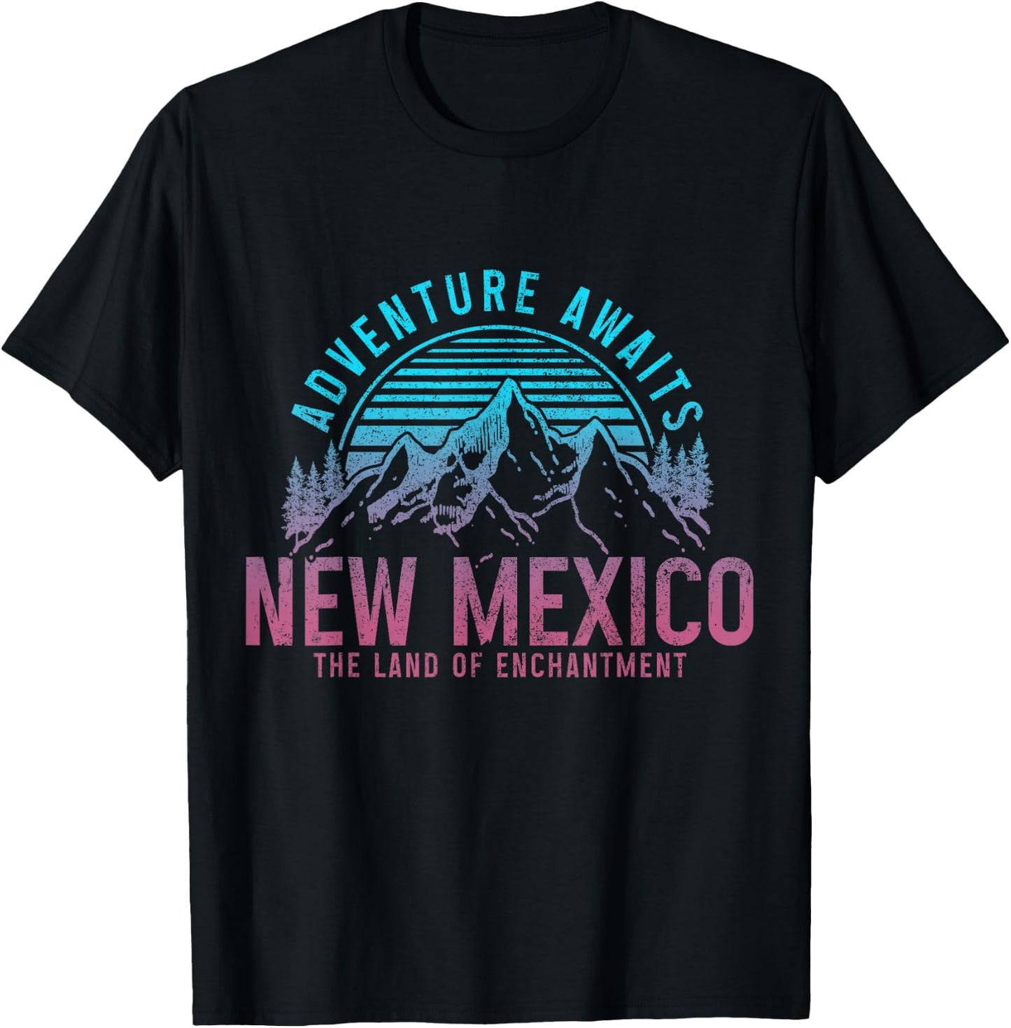 New Mexico The Land of Enchantment Vintage Mountains Hiking T-Shirt - T-Shirt | Black