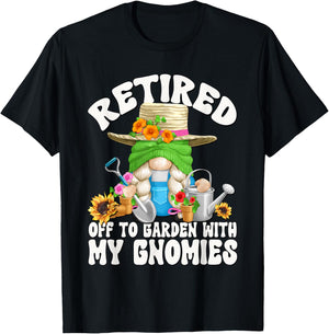 Cute Retirement Gardening Grandma Gnome Garden Mom T-Shirt - T-Shirt | Black
