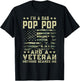 I'm A Dad Pop Pop and A Veteran American Flag Father's Day Men T-Shirt - T-Shirt | Black